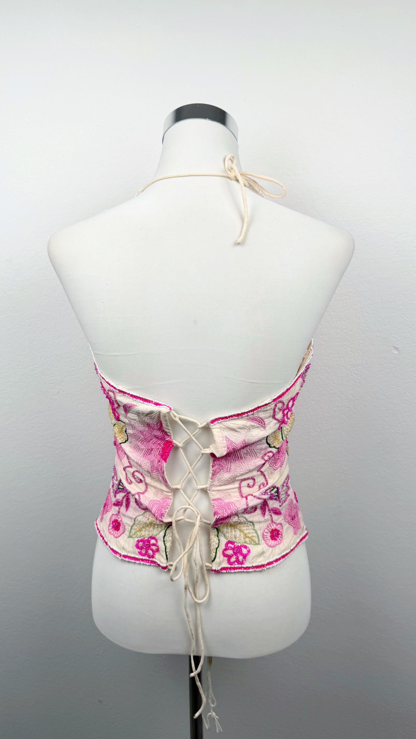 Aftershock Rosé Bloom Silk Halter Top