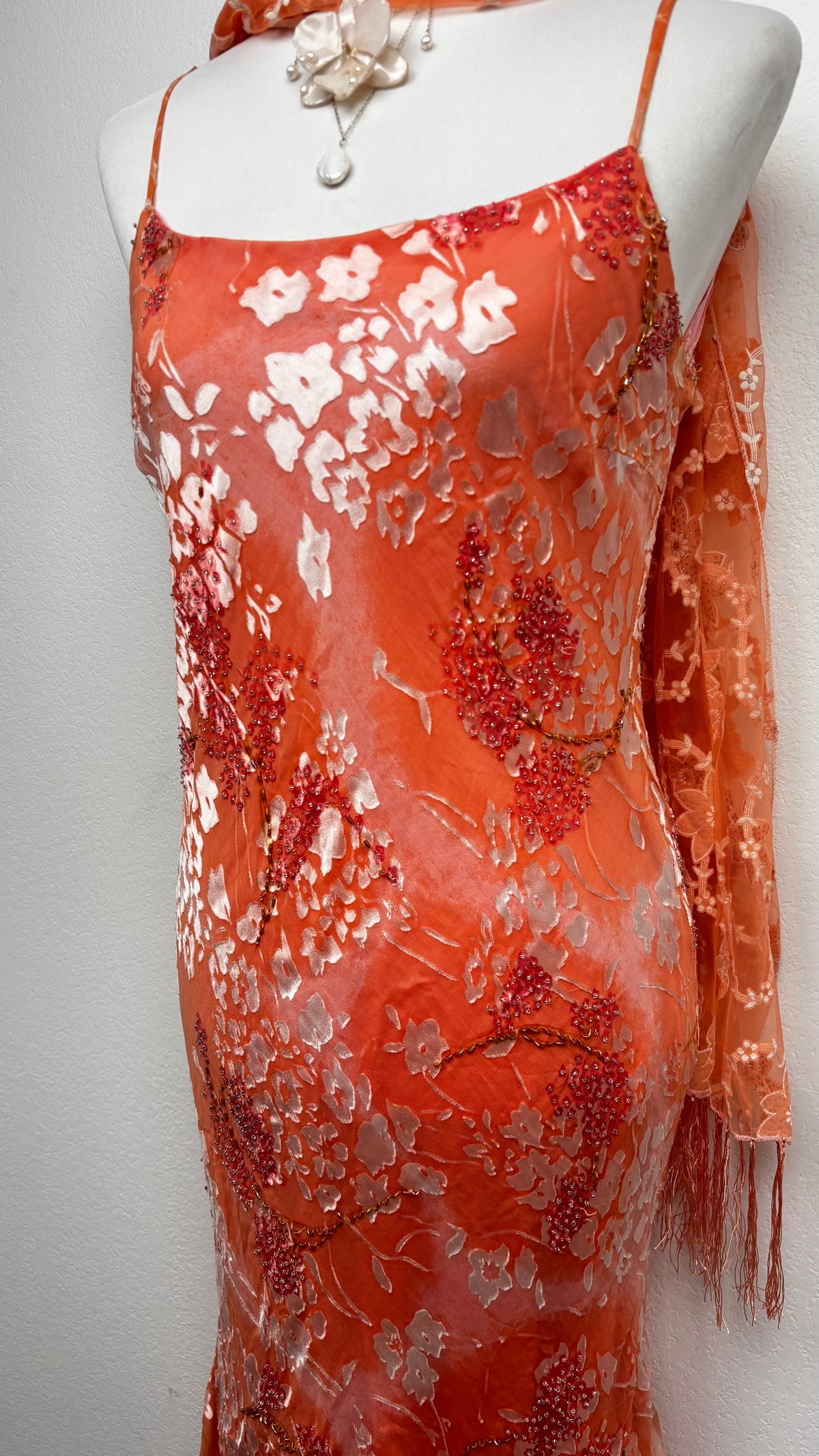 The Coral Blossom Silk Gown