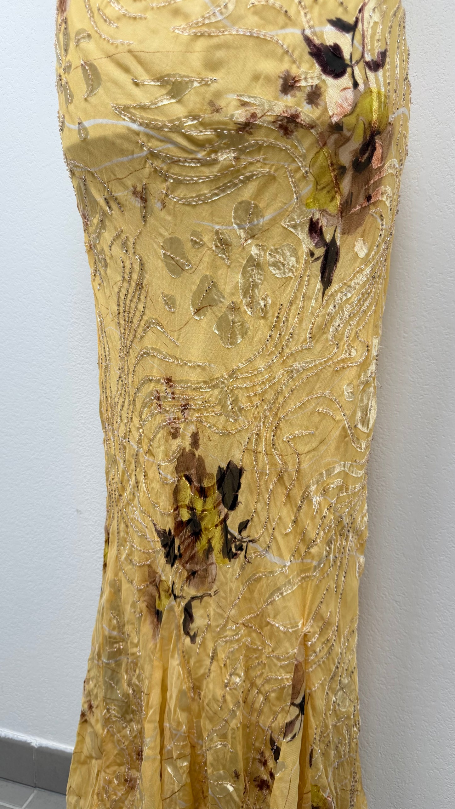 Solara Silk Golden Wildflower Gown