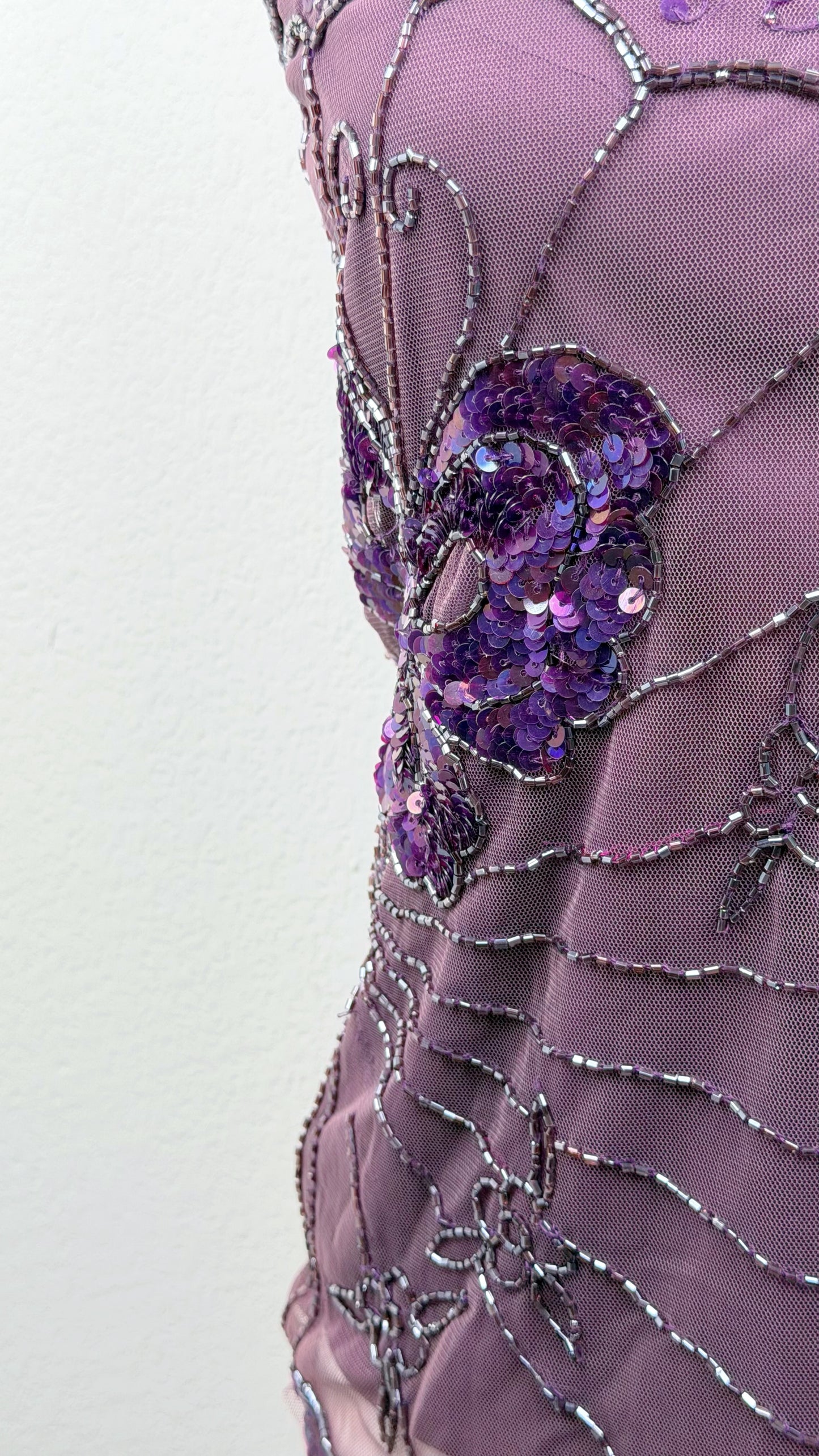 Midnight Butterfly Beaded Top