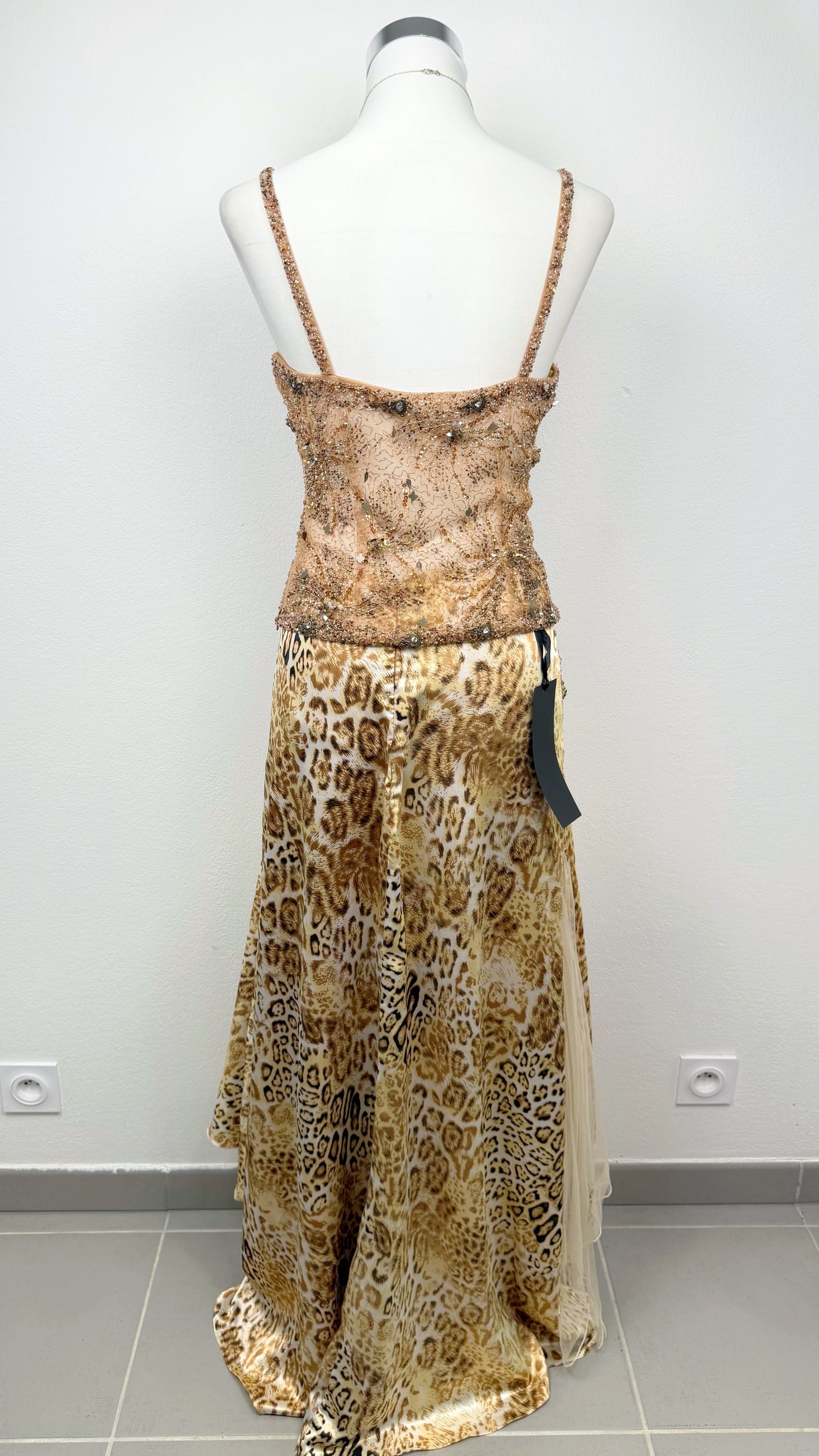 Golden Wildcat Hand-Beaded Two-Piece Set