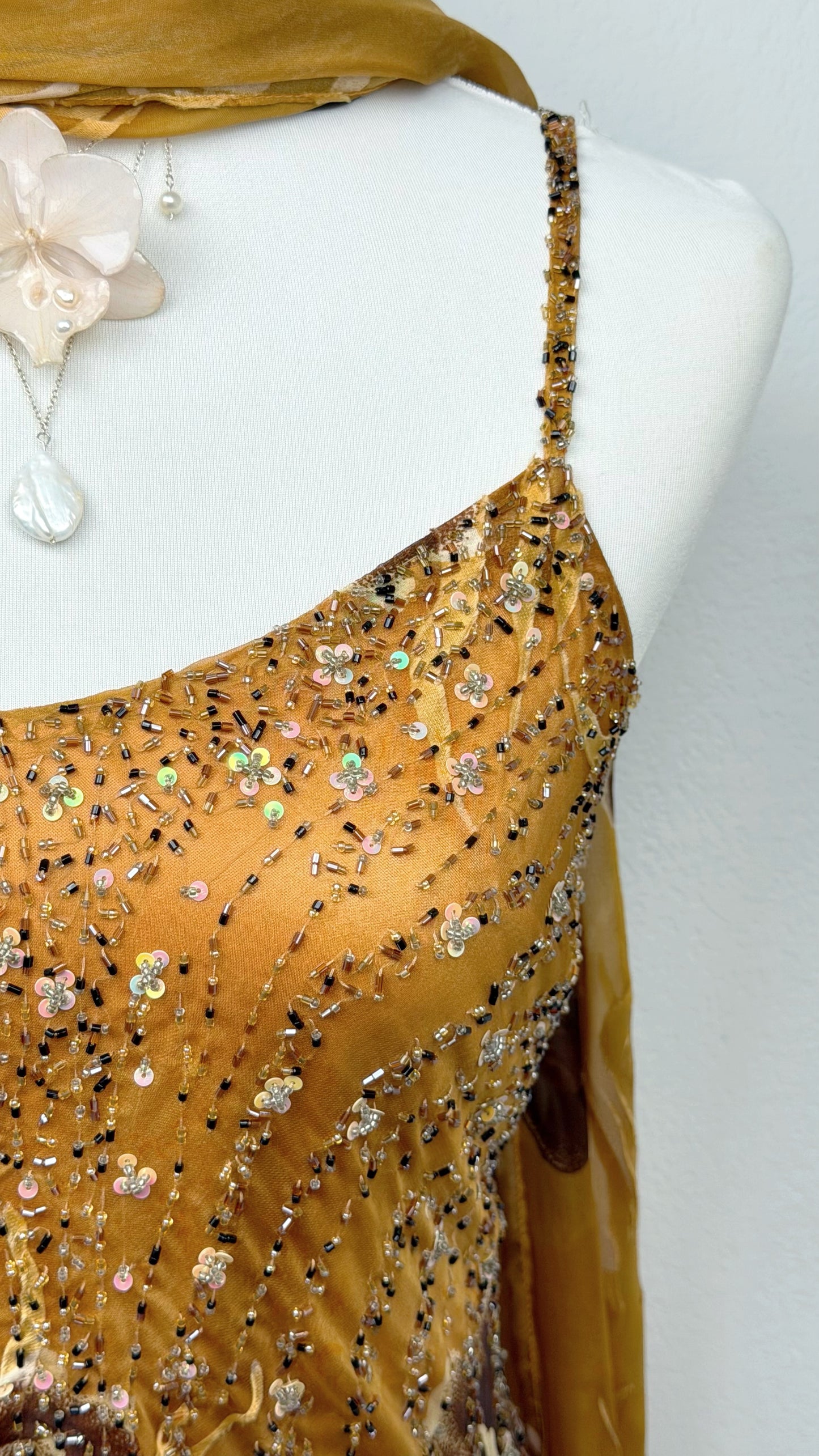Aurelia Silk Gilded Orchid Gown