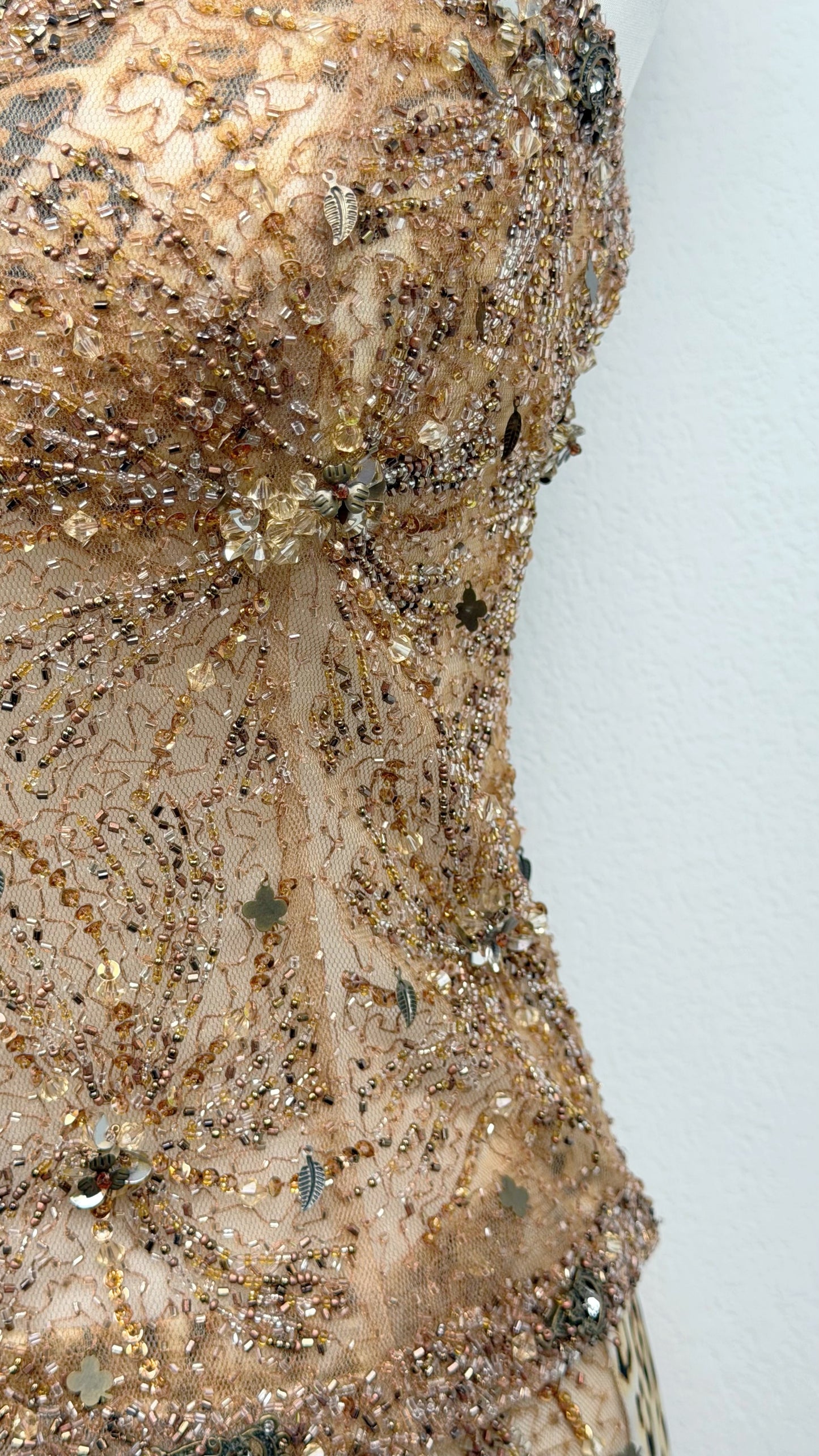 Golden Wildcat Hand-Beaded Two-Piece Set
