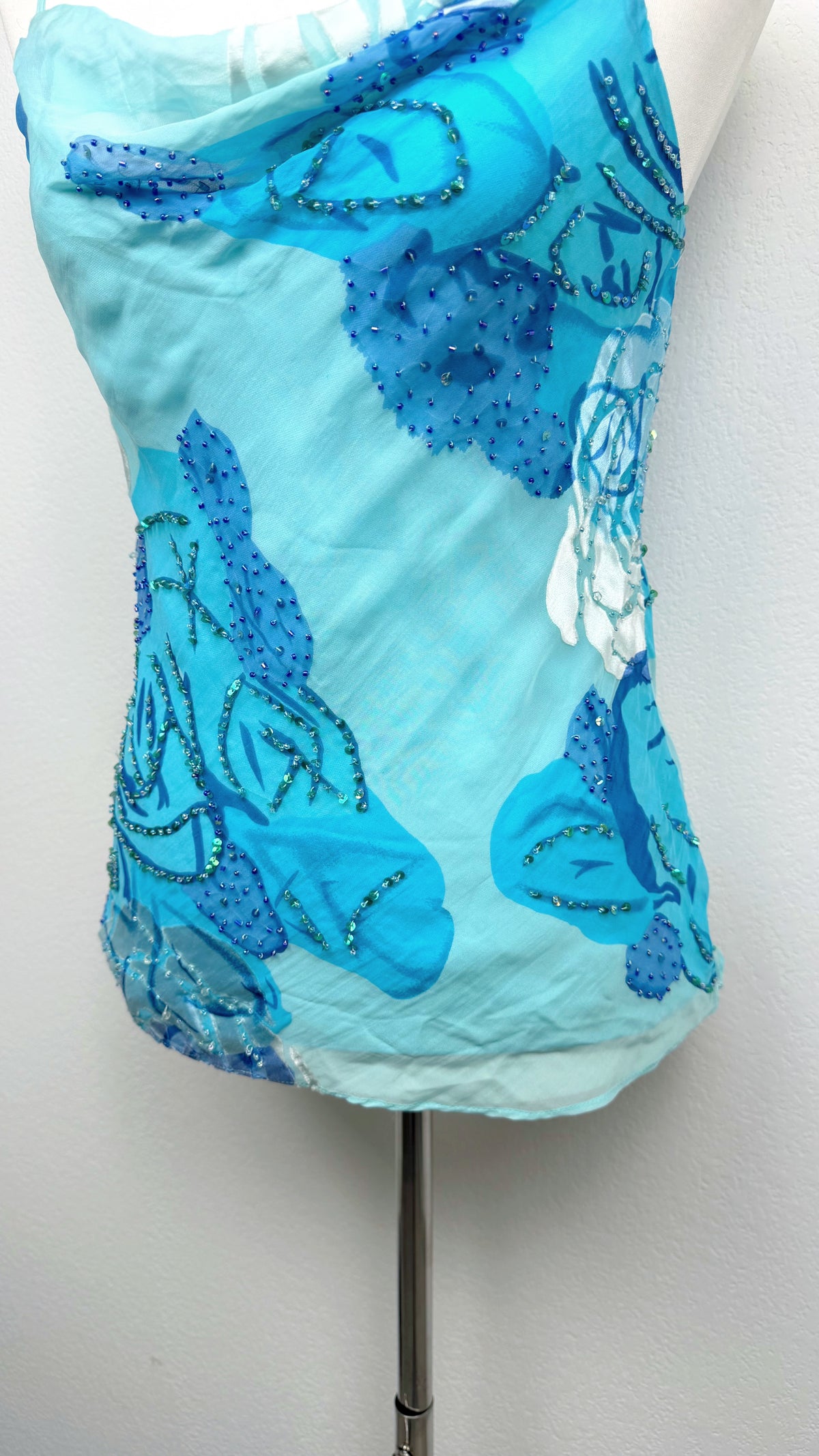 The Azure Mermaid Beaded Top