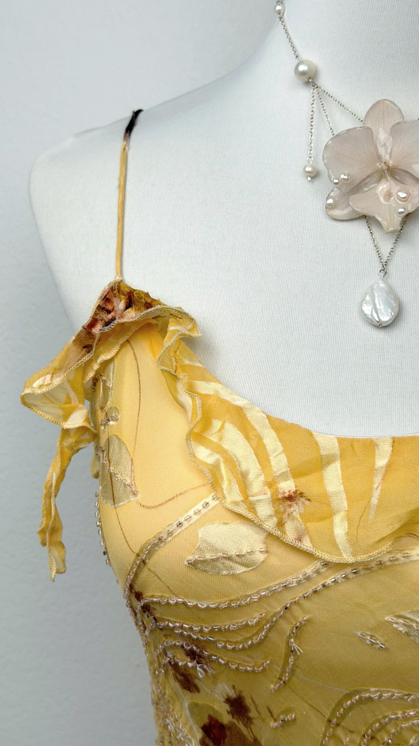 Solara Silk Golden Wildflower Gown