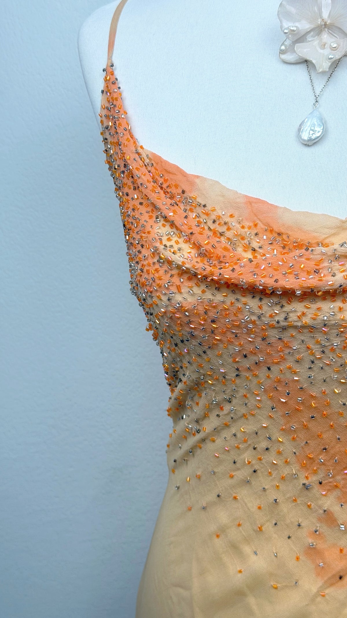 Peach Stardust Silk Gown