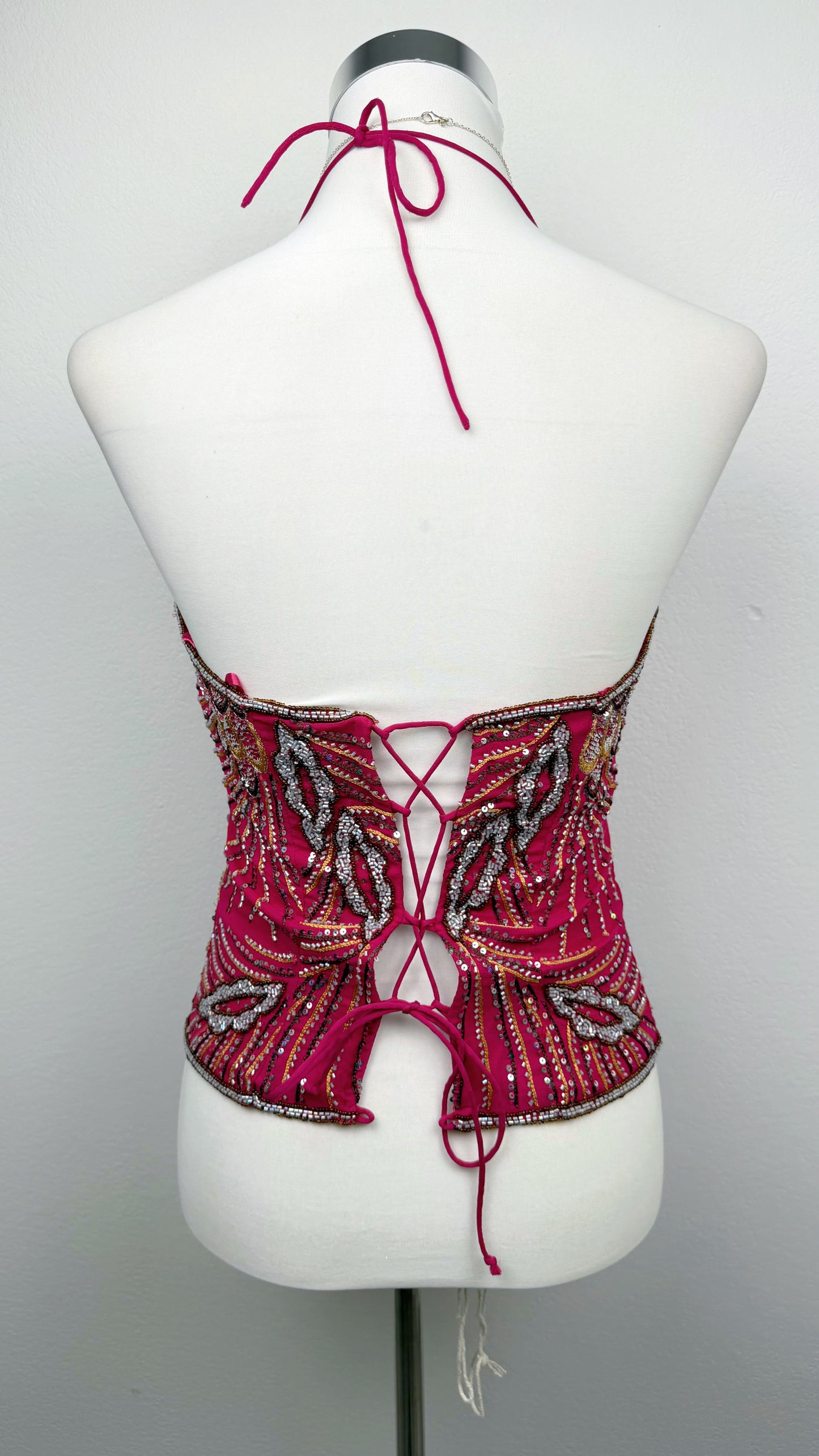 Aftershock Fuchsia Phoenix Beaded Corset
