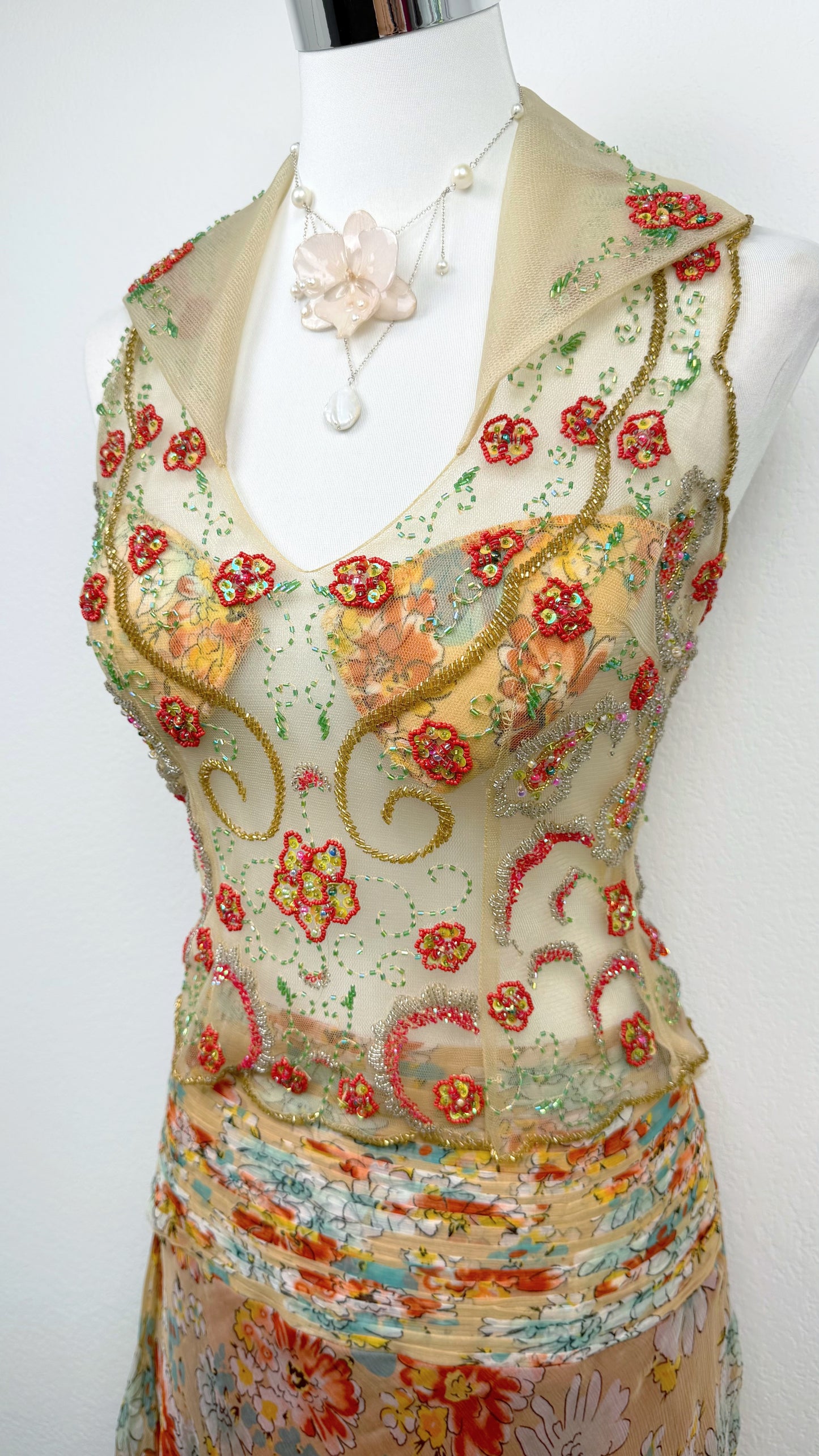 Enchanted Garden Hand-Beaded Two-Piece Set