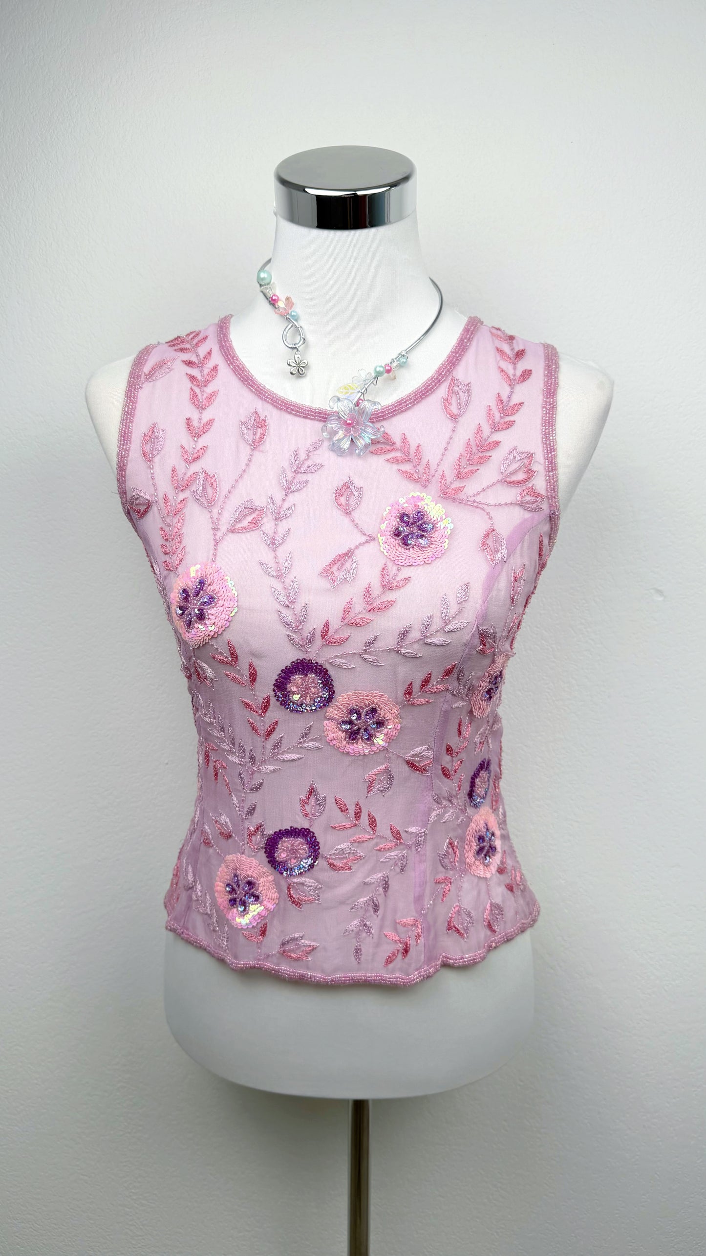Aftershock Lilac Enchanted Garden Silk Top