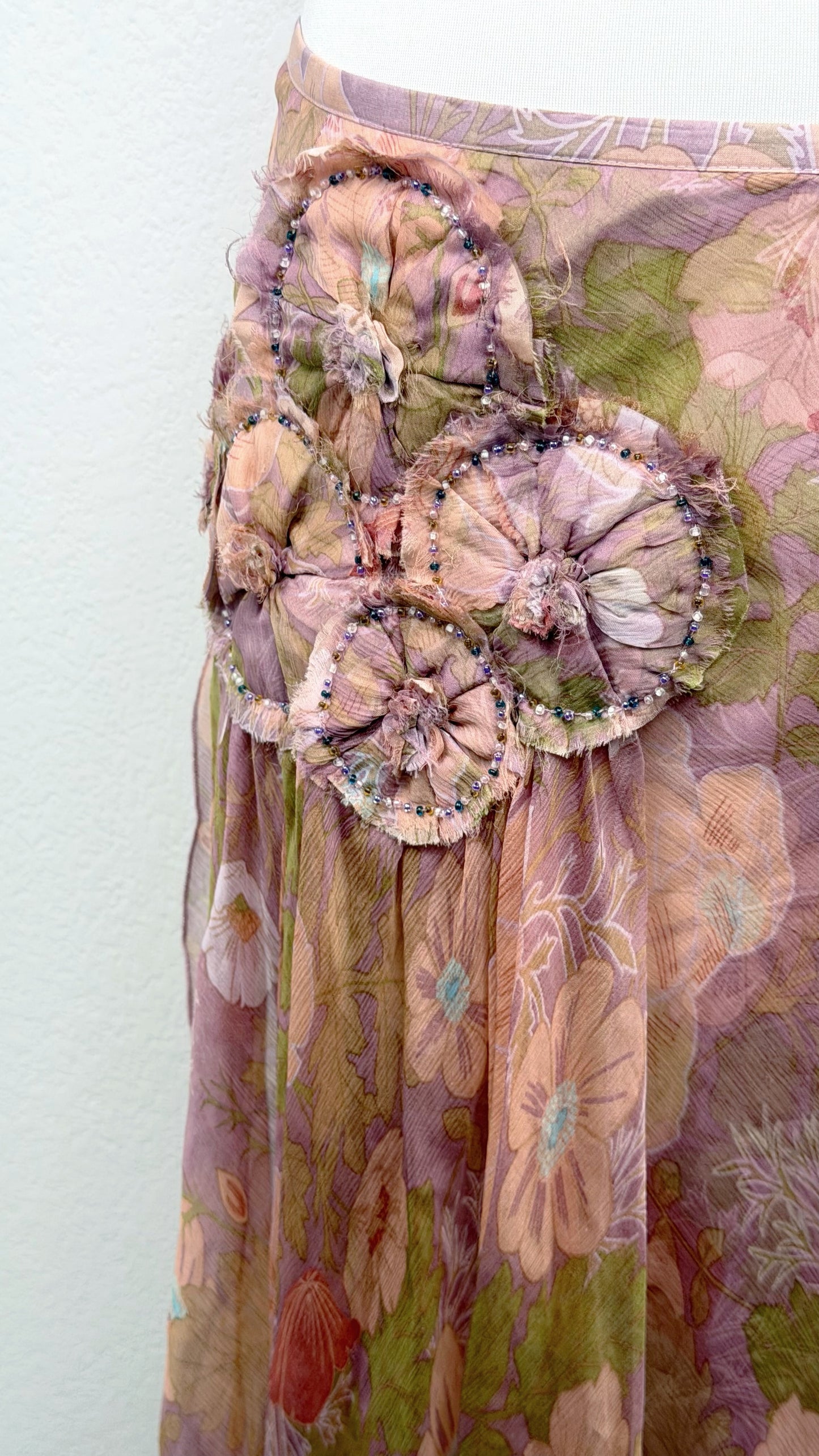 Derhy Enchanted Garden Silk Skirt