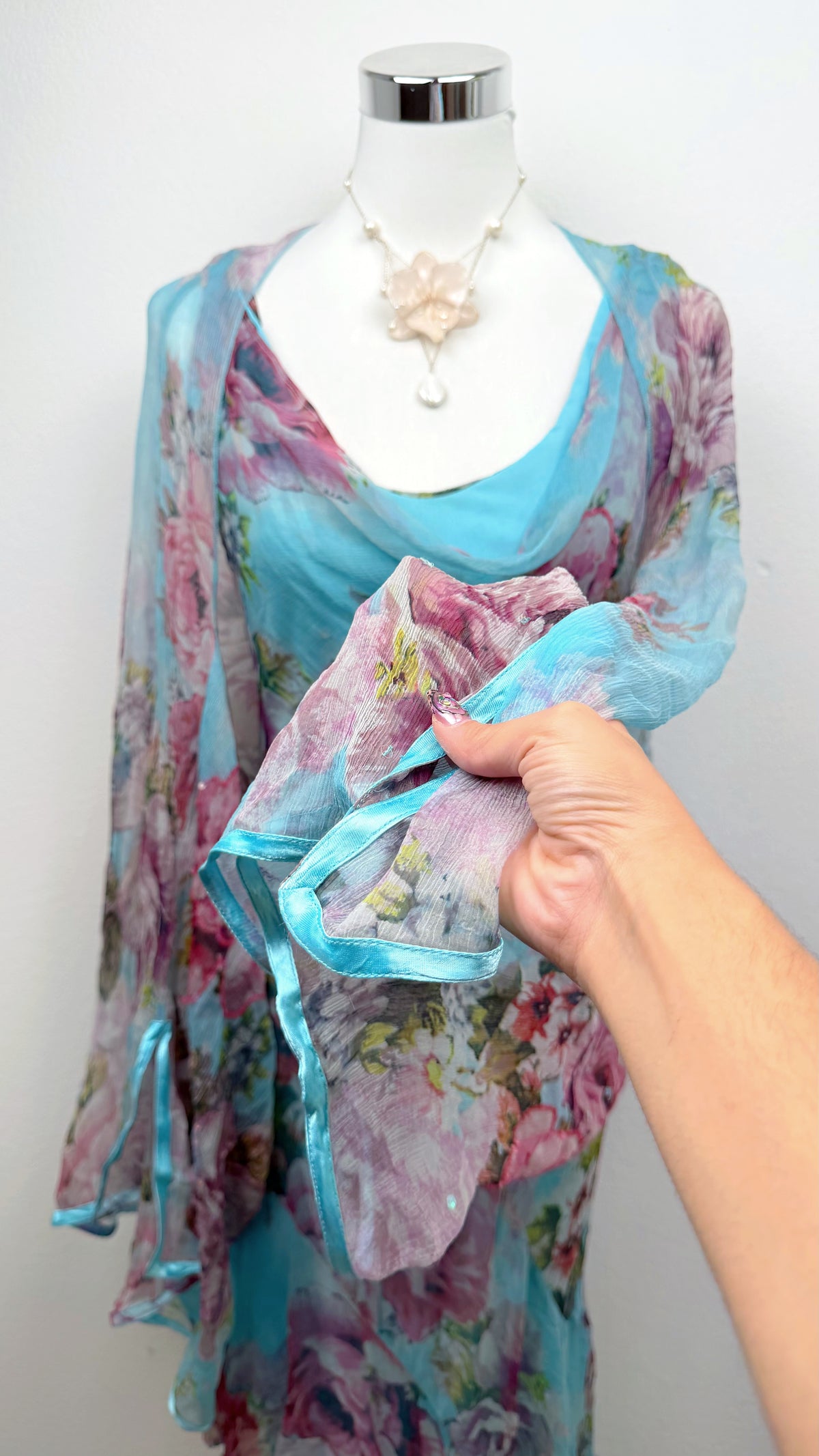 Rare Derhy Bluebell Romance Dress & Cardigan Set