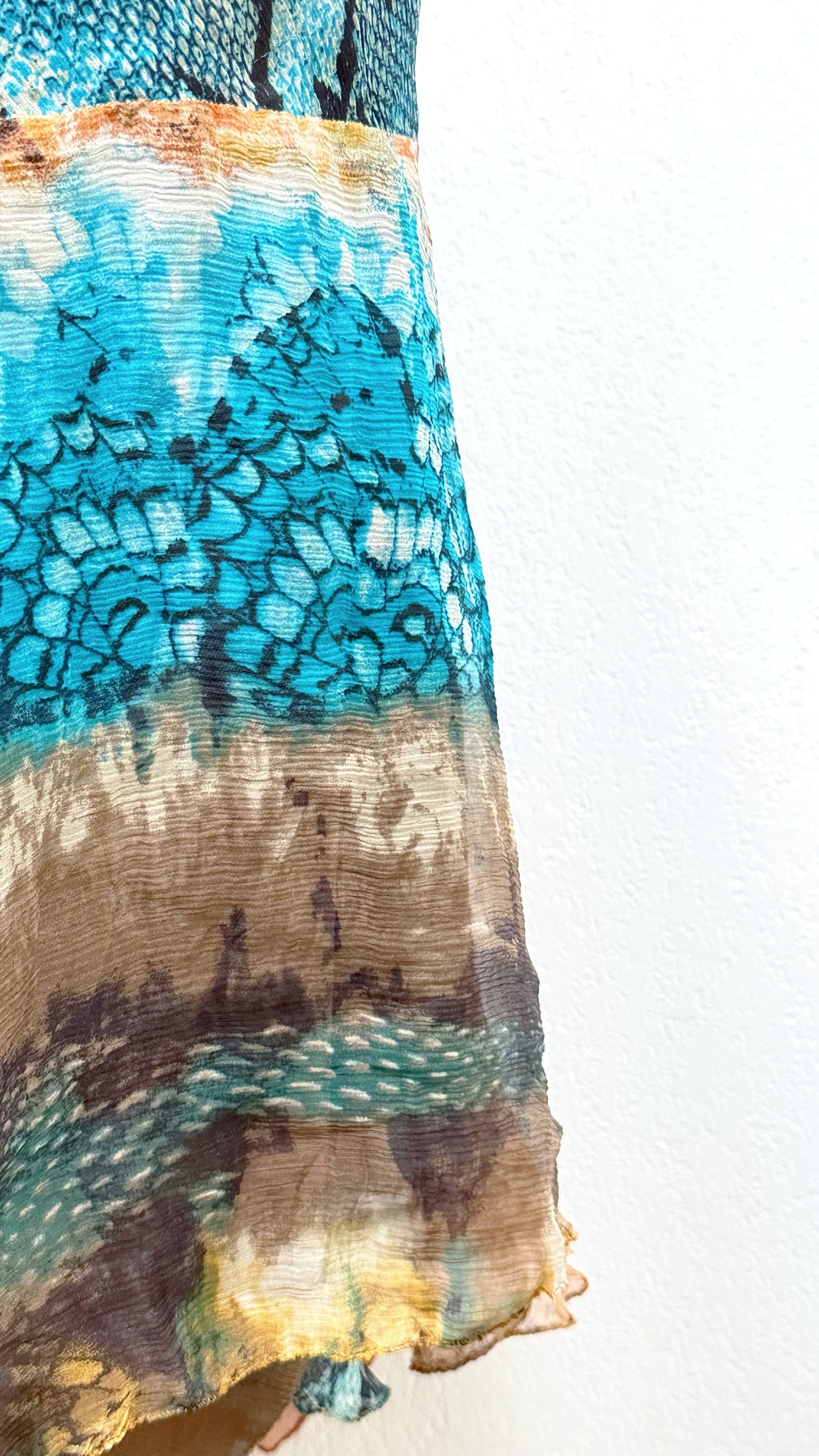 Aquamarine Serpent Silk Dress