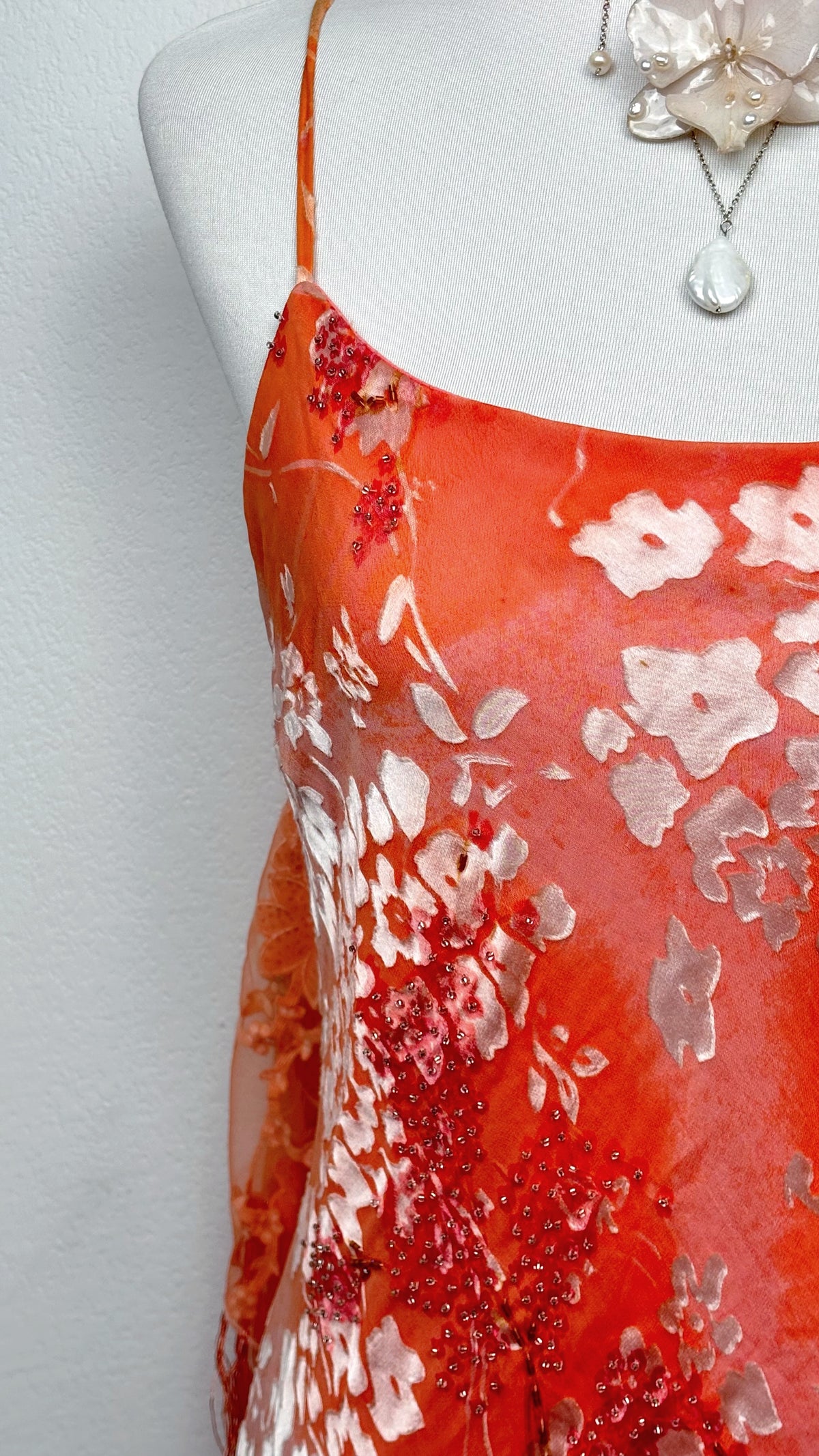 The Coral Blossom Silk Gown