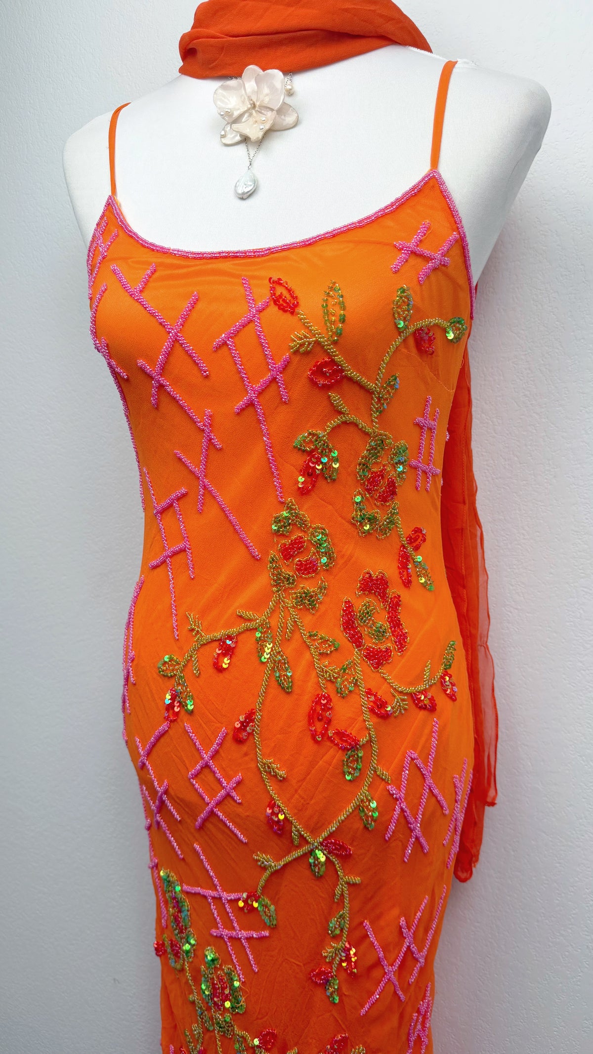 The Tangerine Fairy Silk Dress
