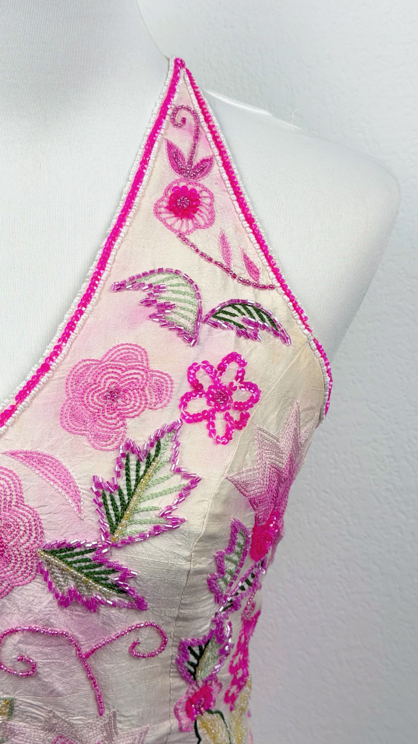 Aftershock Rosé Bloom Silk Halter Top