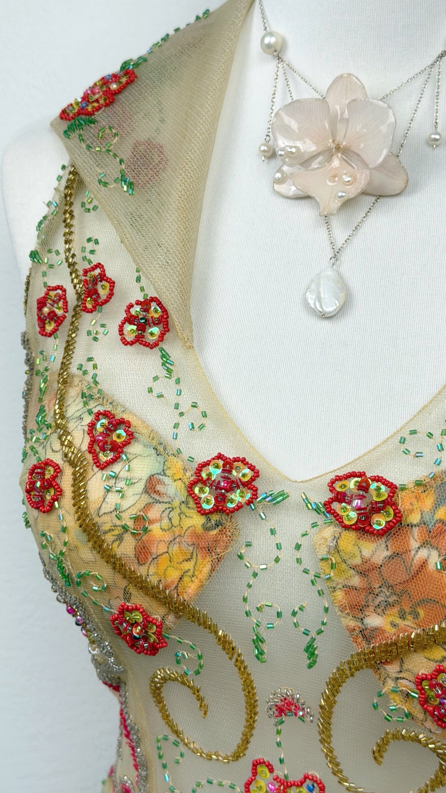 Enchanted Garden Hand-Beaded Two-Piece Set
