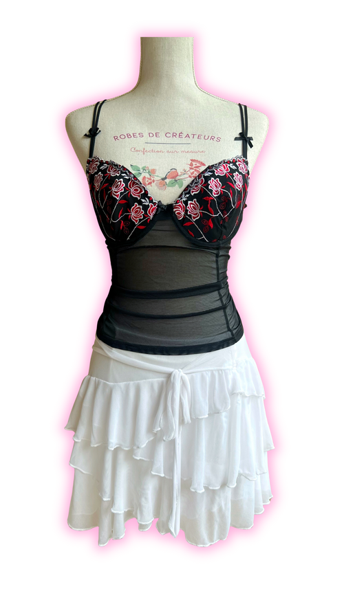Rose Black Fairy Top