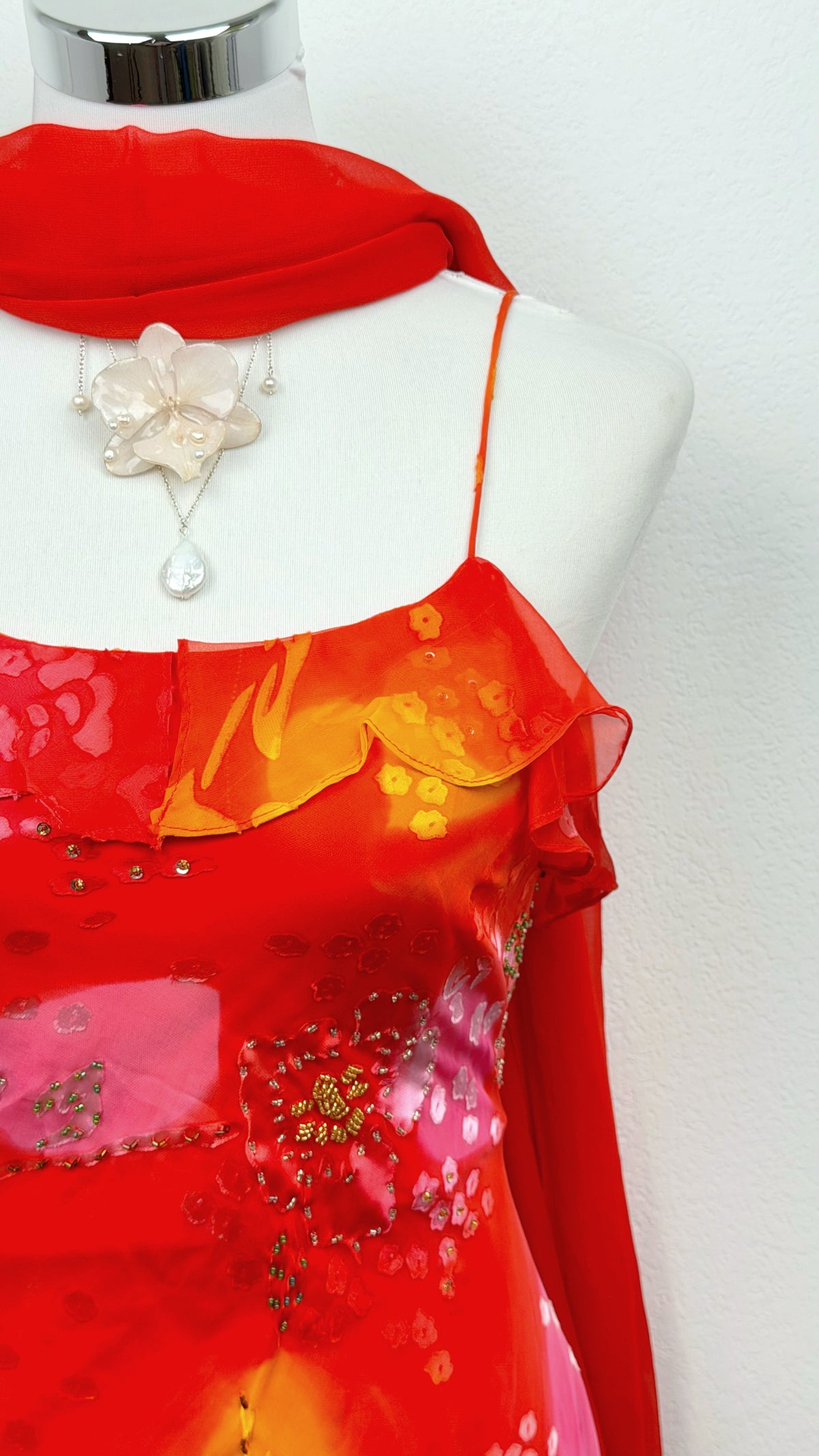 The Scarlet Sunset Silk Gown