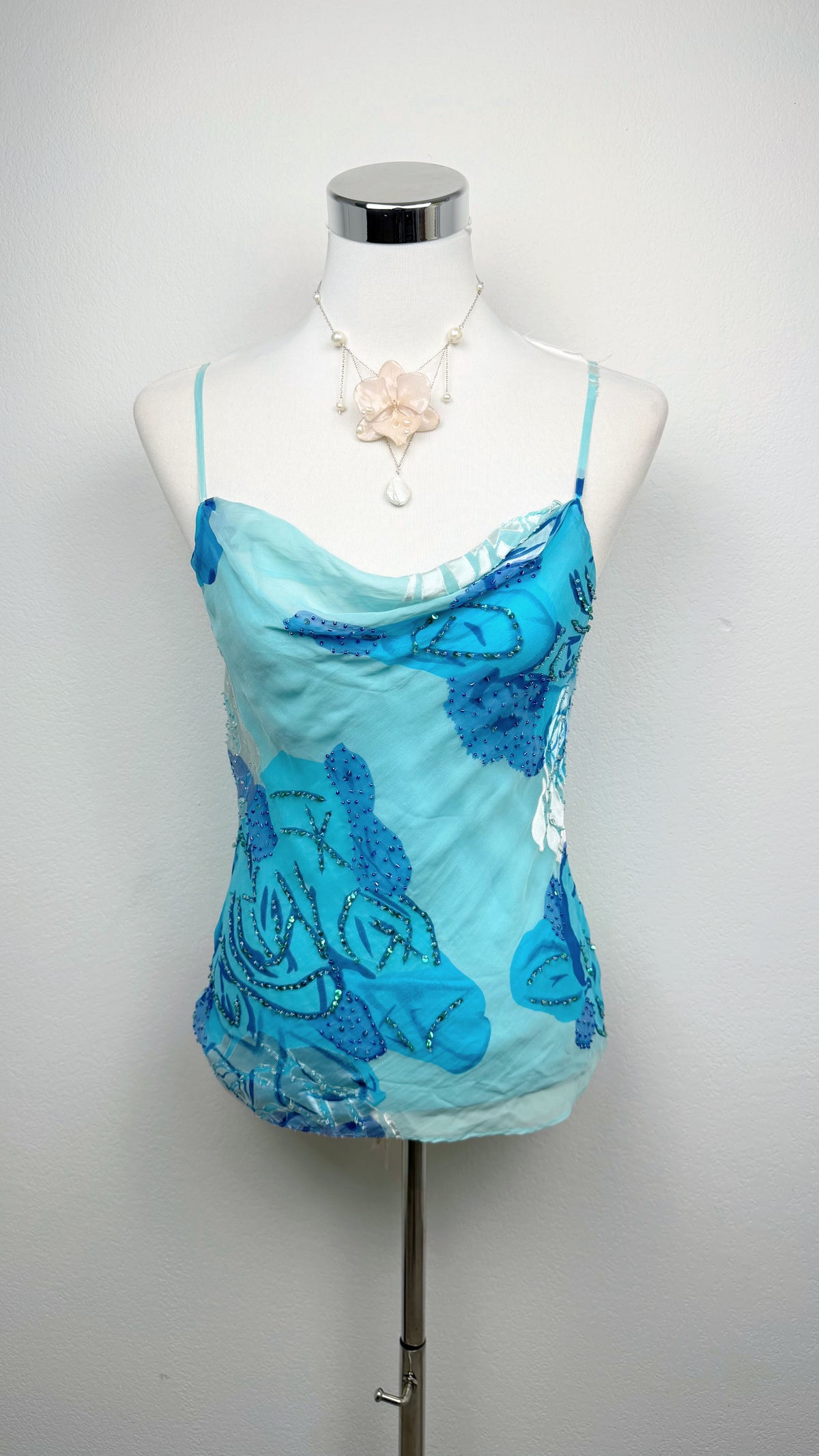 The Azure Mermaid Beaded Top