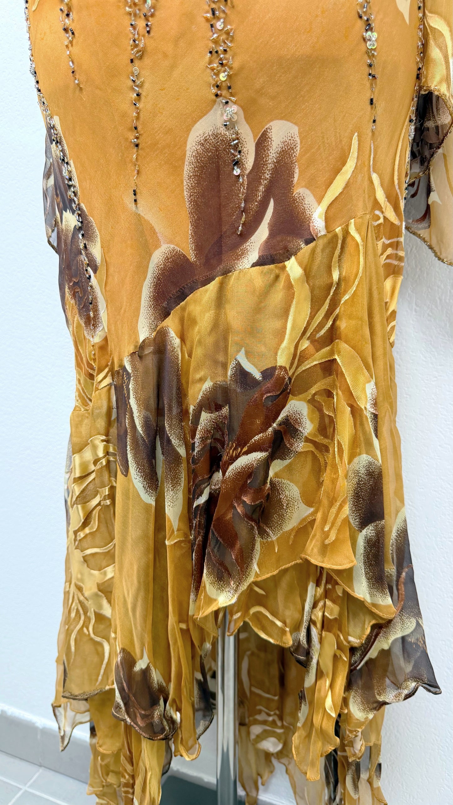 Aurelia Silk Gilded Orchid Gown