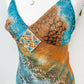 Aquamarine Serpent Silk Dress
