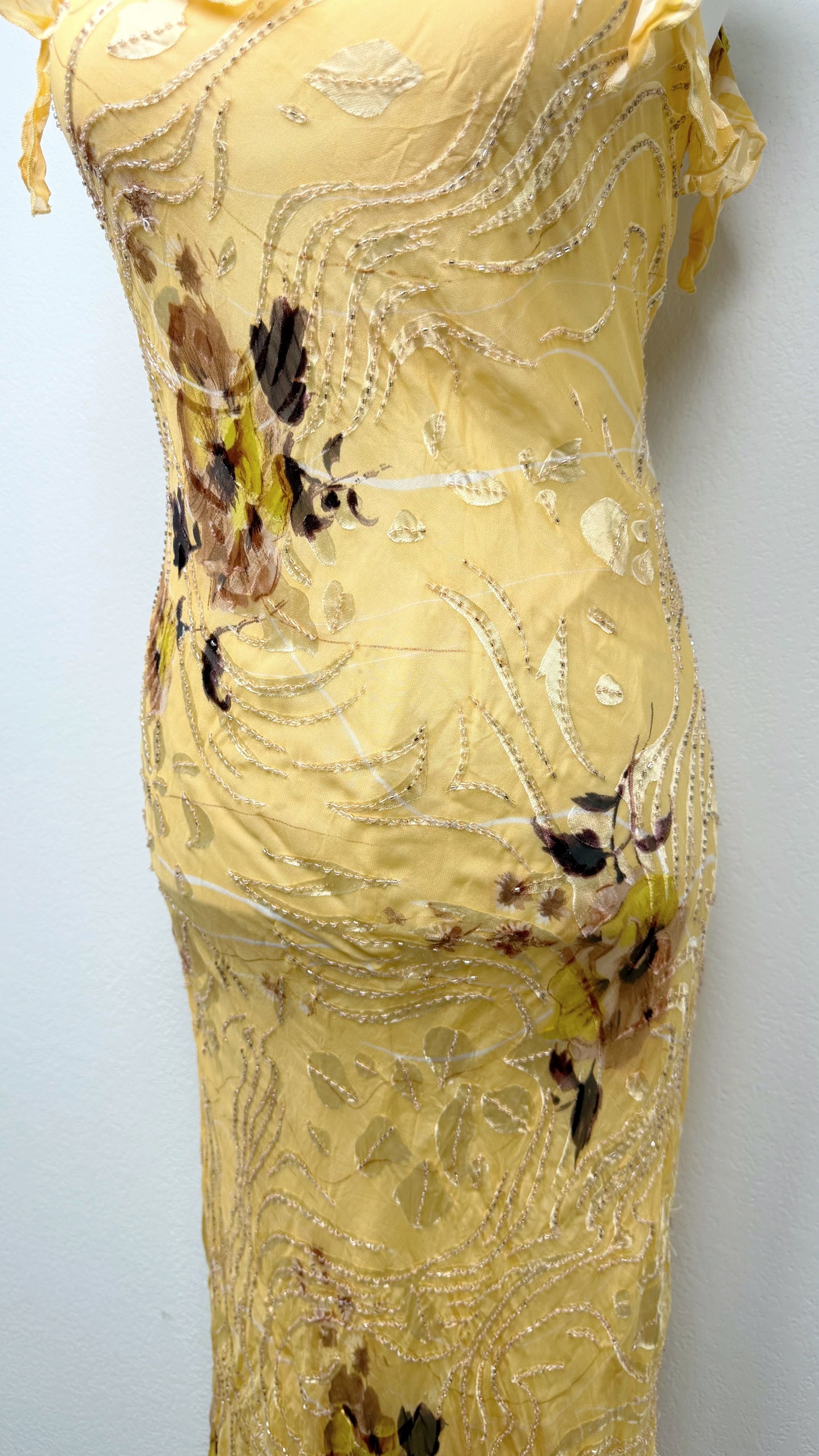 Solara Silk Golden Wildflower Gown