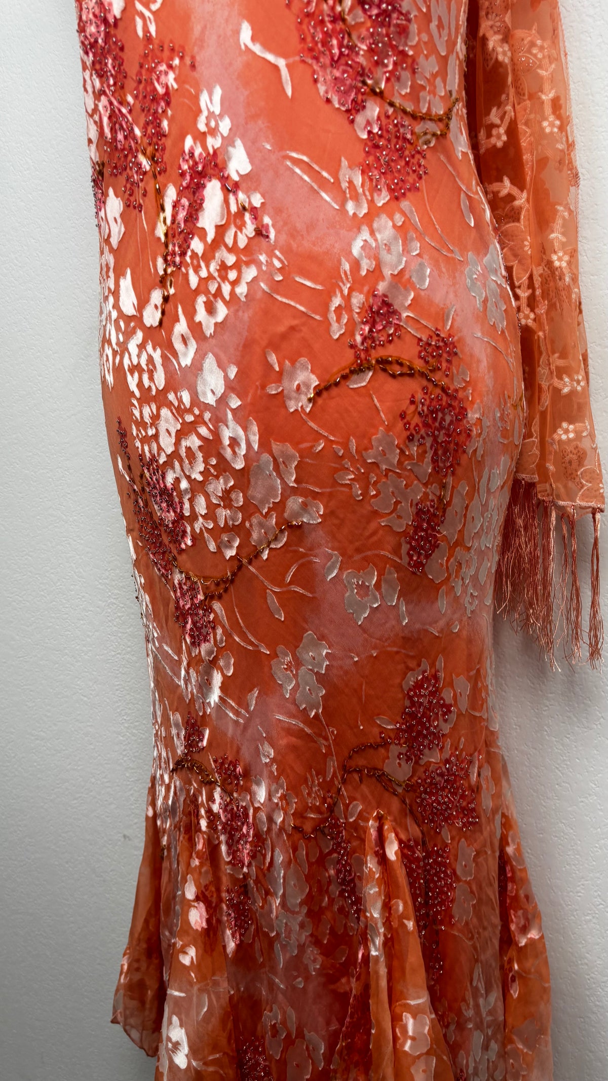 The Coral Blossom Silk Gown