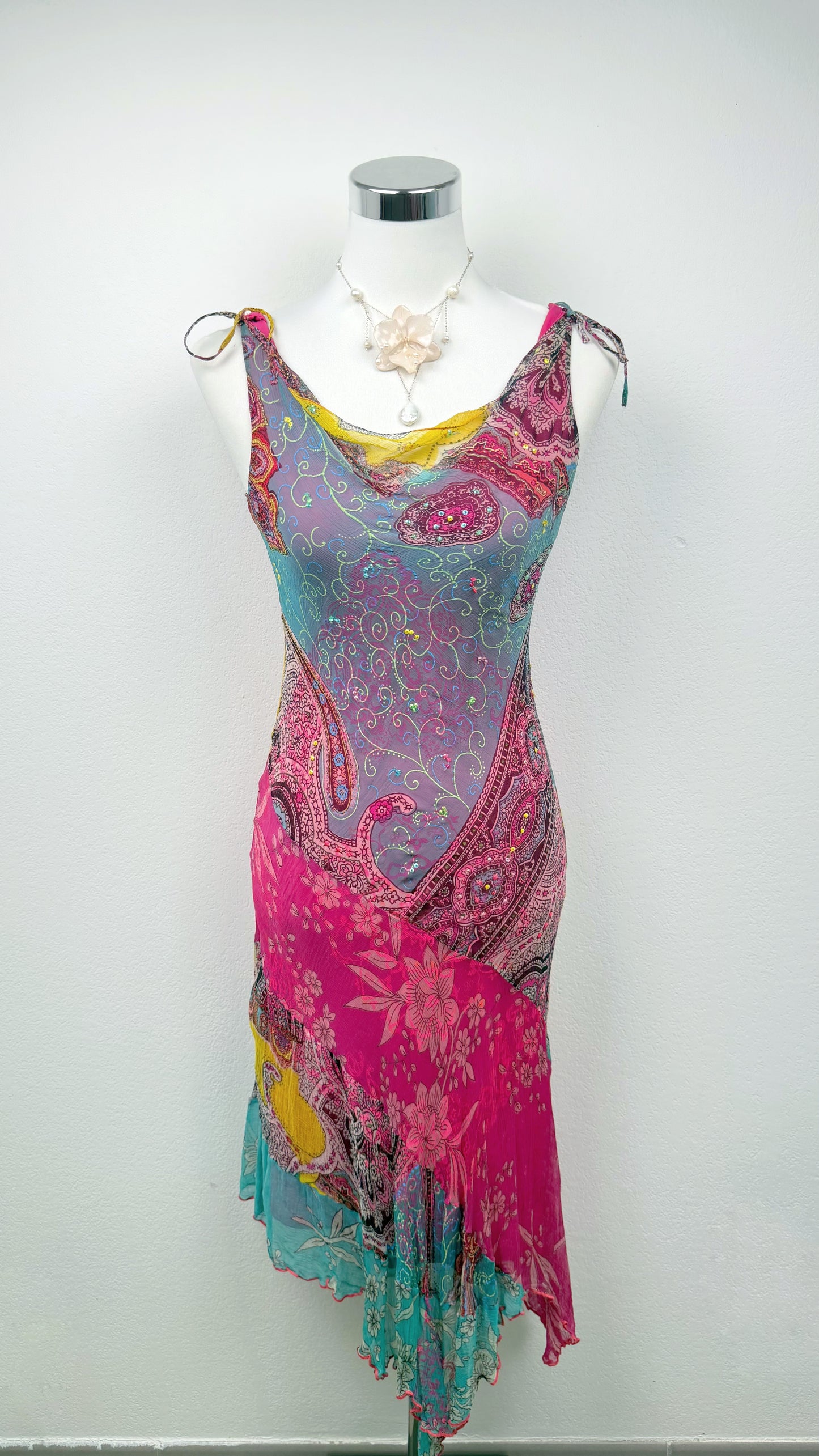 Derhy Pink Lagoon Paisley Dress