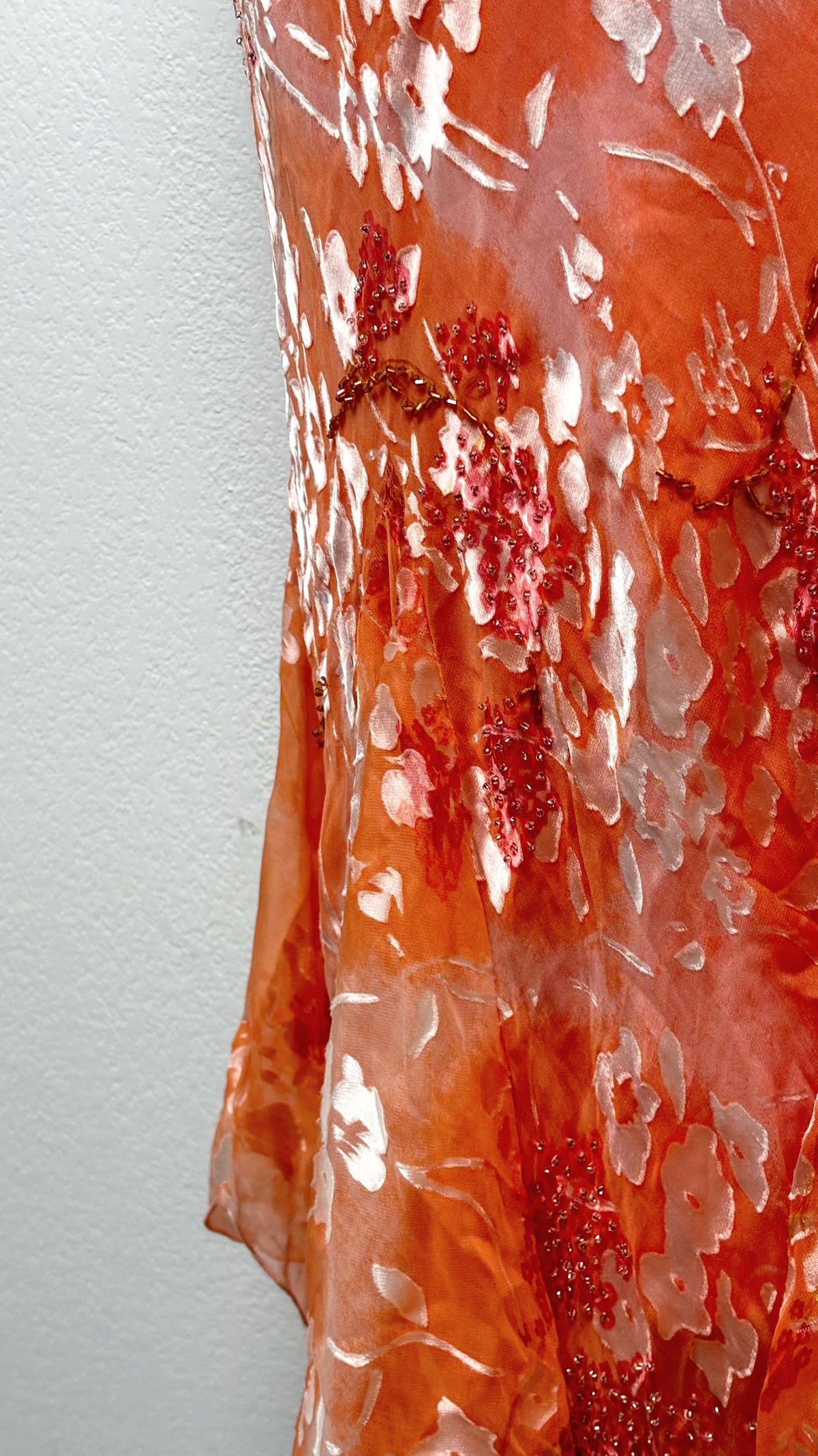 The Coral Blossom Silk Gown