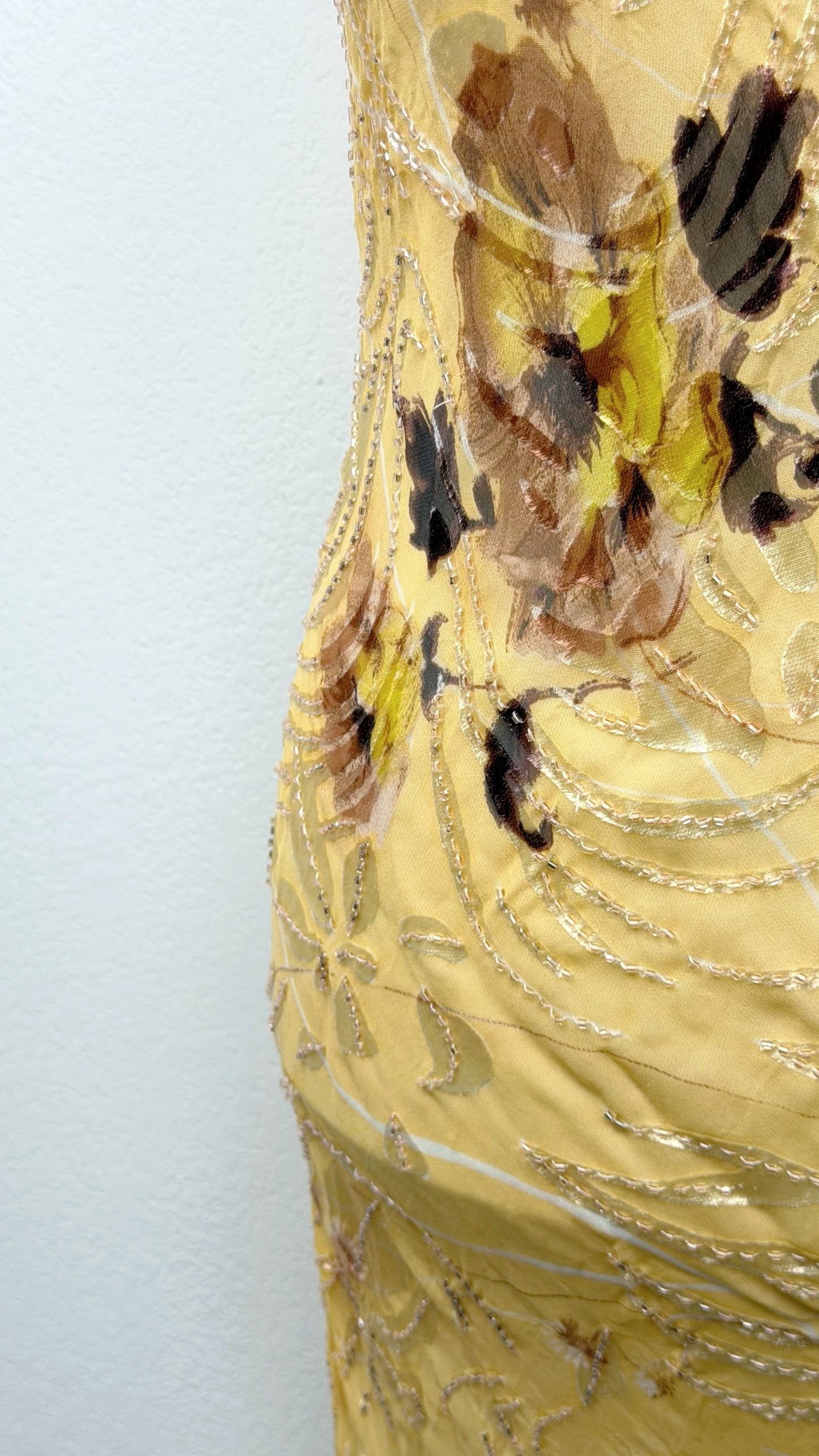 Solara Silk Golden Wildflower Gown