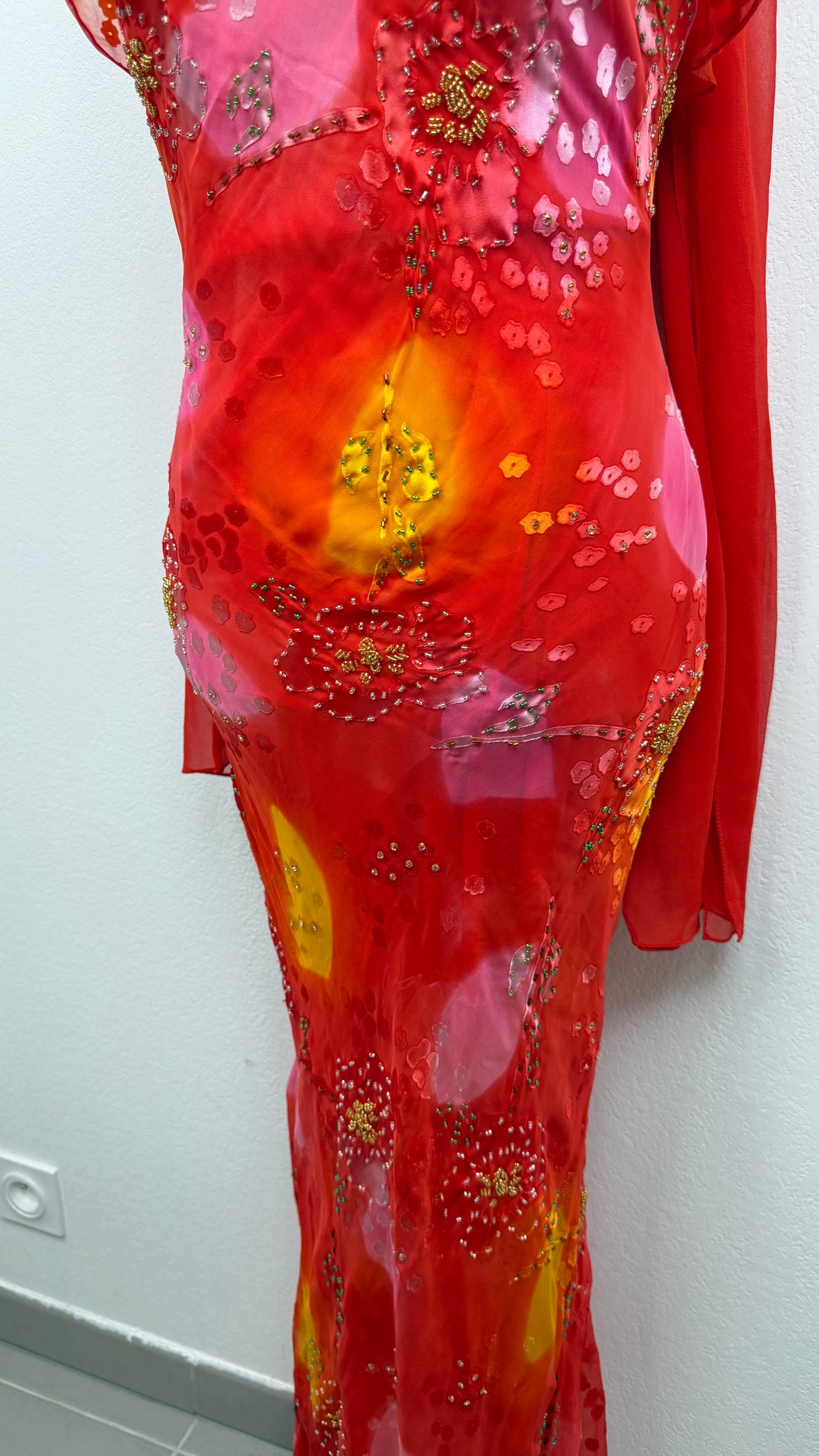 The Scarlet Sunset Silk Gown