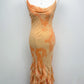 Peach Stardust Silk Gown