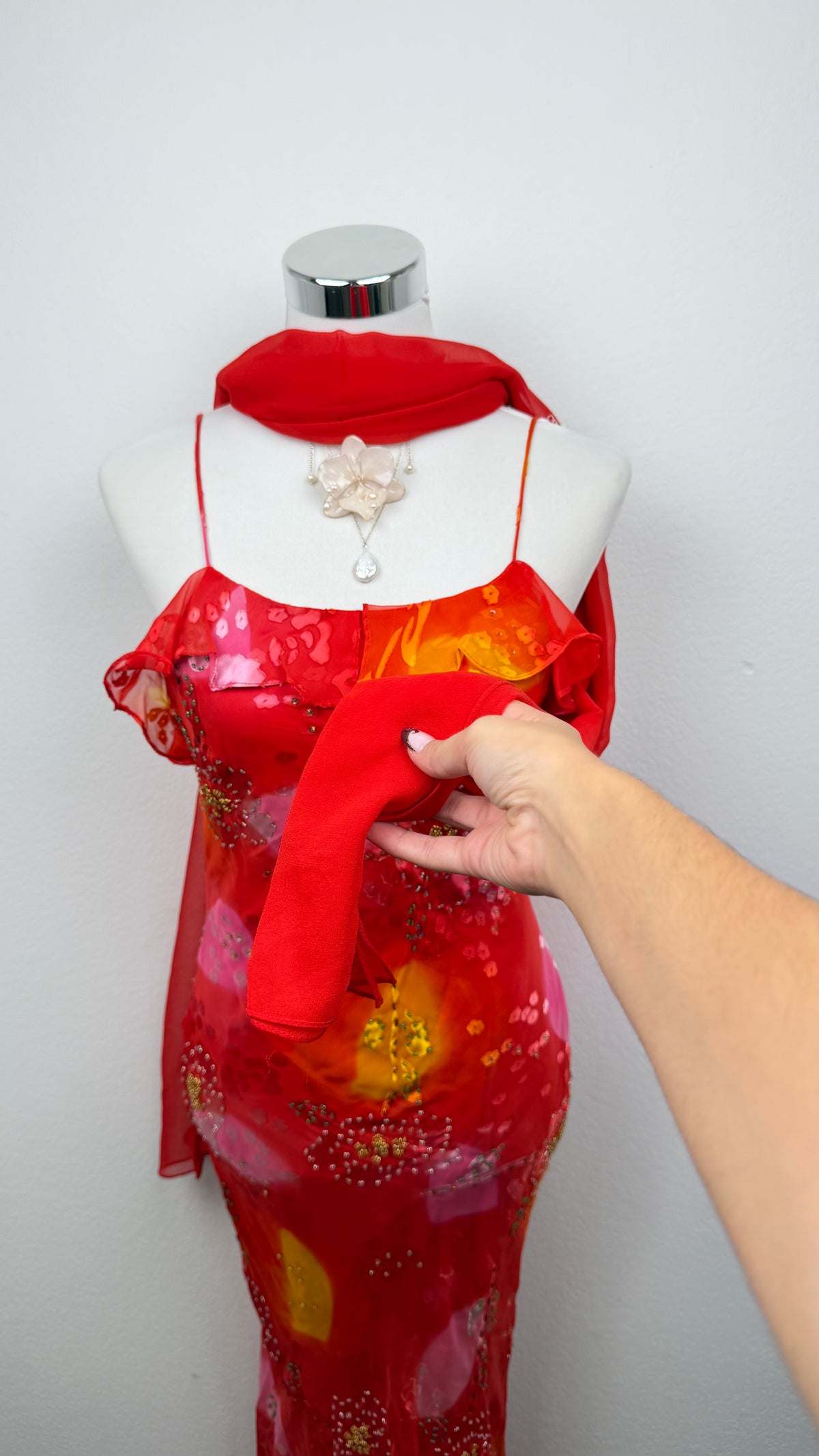 The Scarlet Sunset Silk Gown