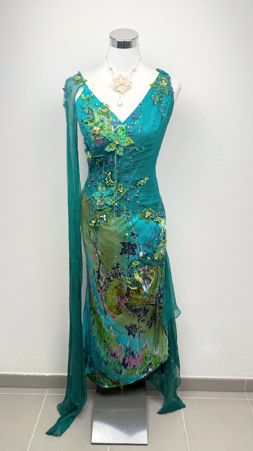 The Emerald Fae Silk Dress