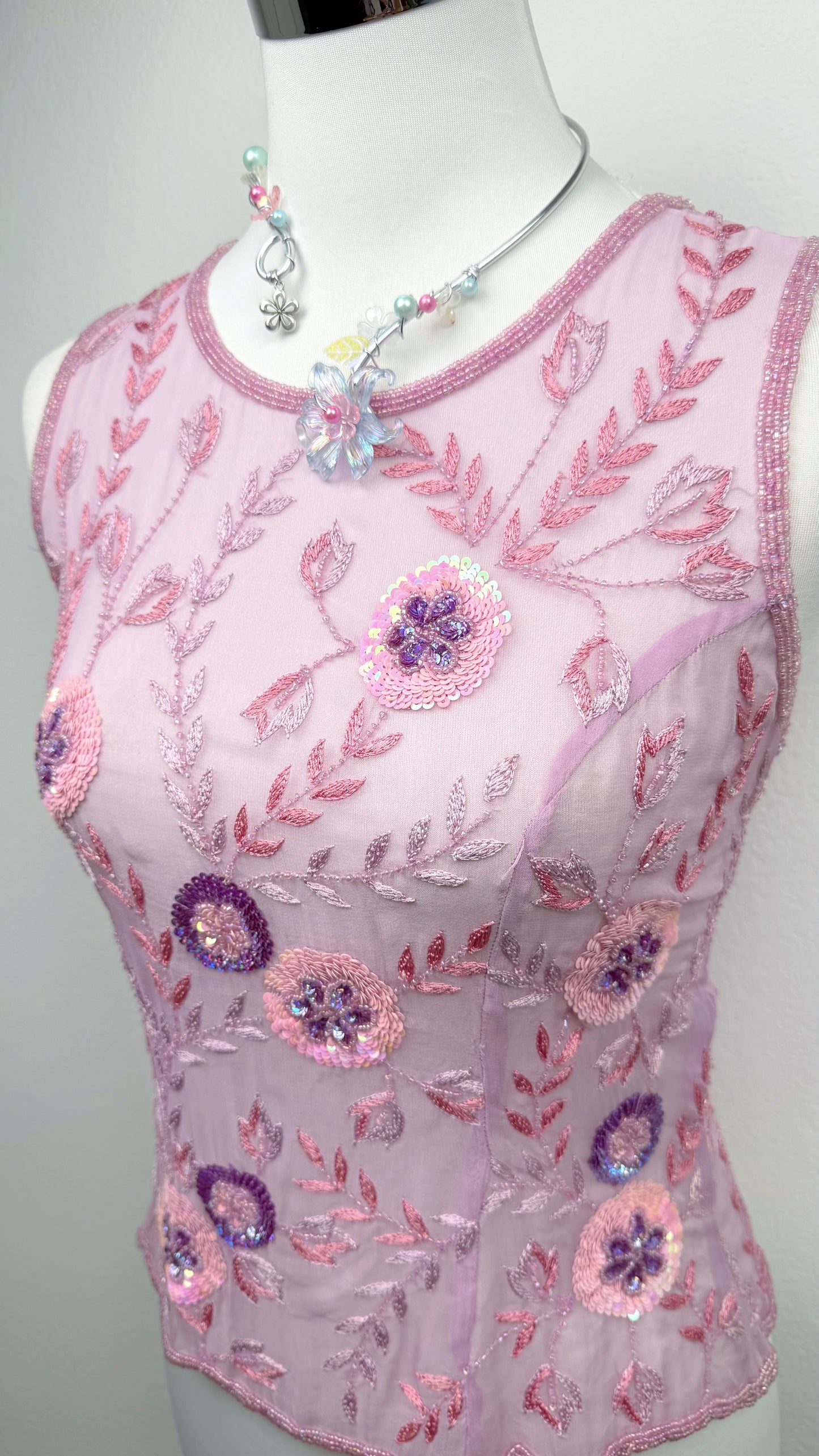 Aftershock Lilac Enchanted Garden Silk Top