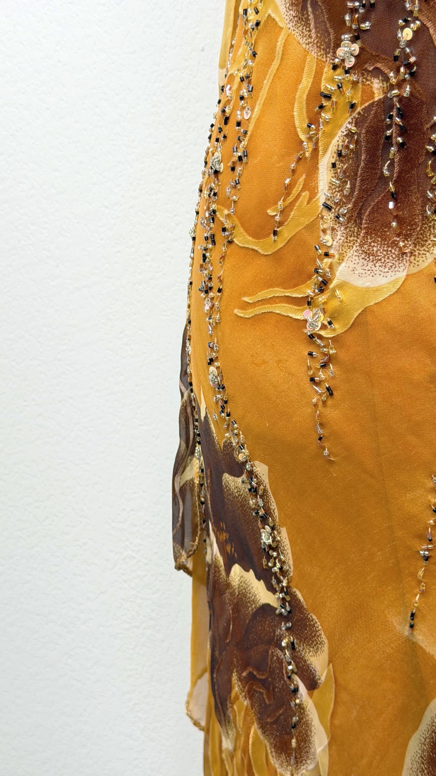 Aurelia Silk Gilded Orchid Gown