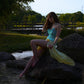 “Cleo” Blue and Yellow Ombré Gown