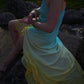 “Cleo” Blue and Yellow Ombré Gown