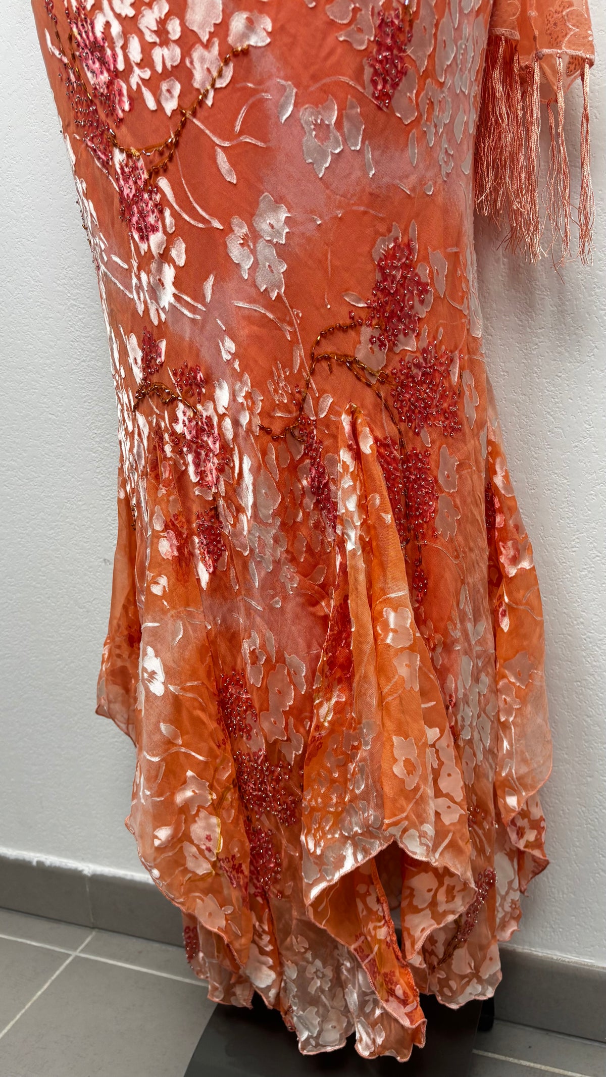 The Coral Blossom Silk Gown
