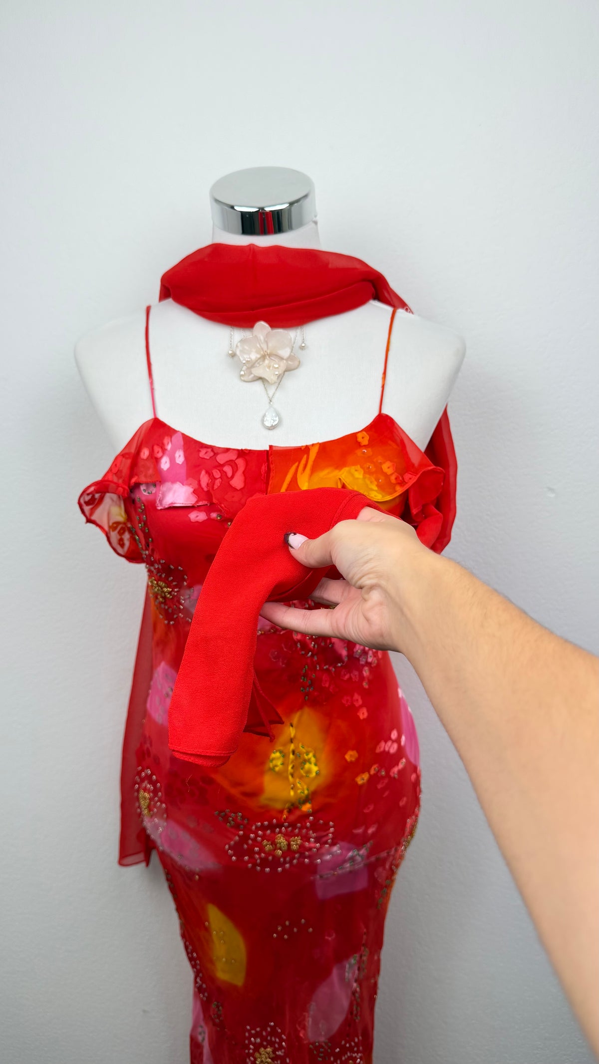 The Scarlet Sunset Silk Gown