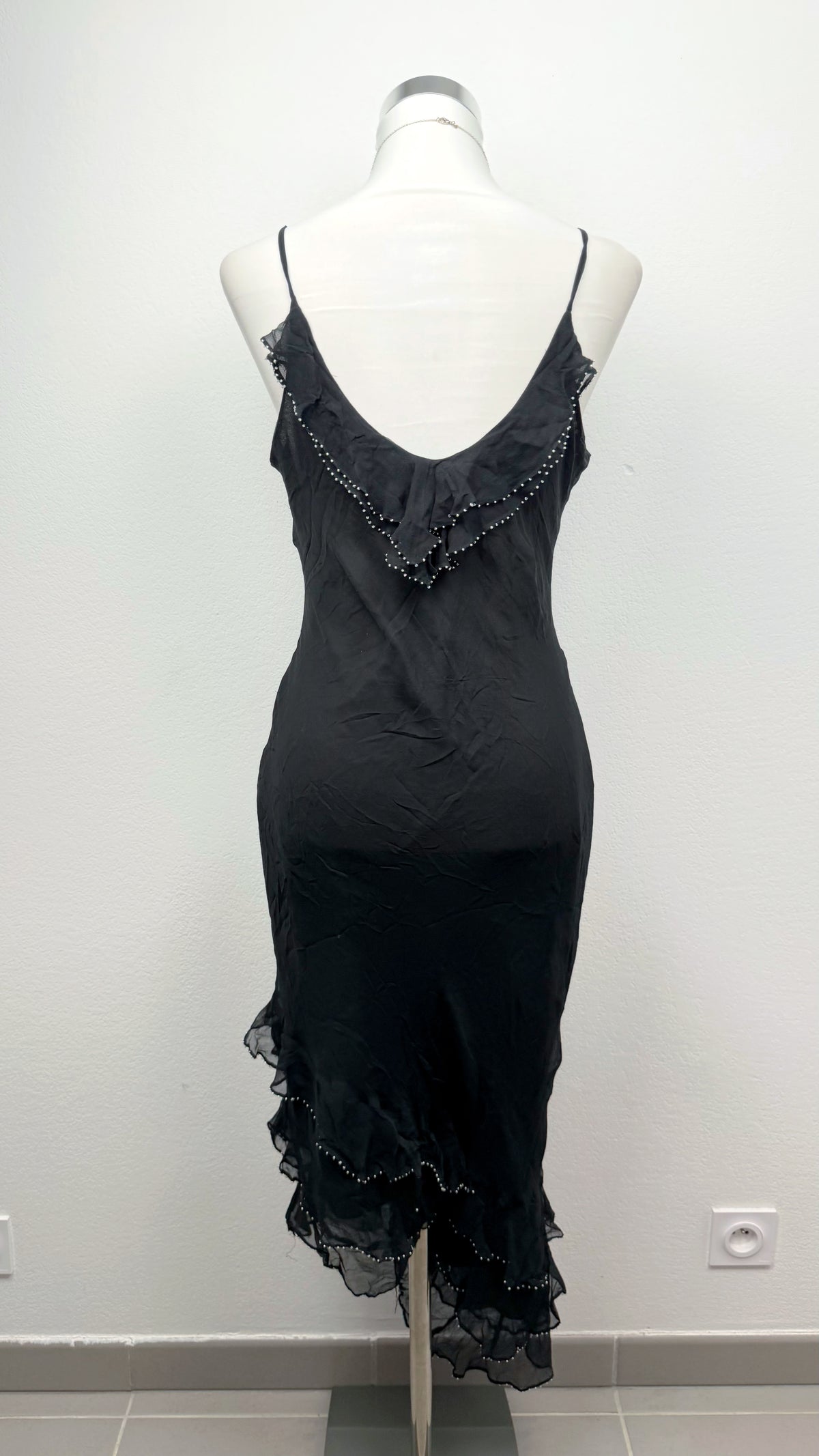 The Midnight Moonflower Silk Dress