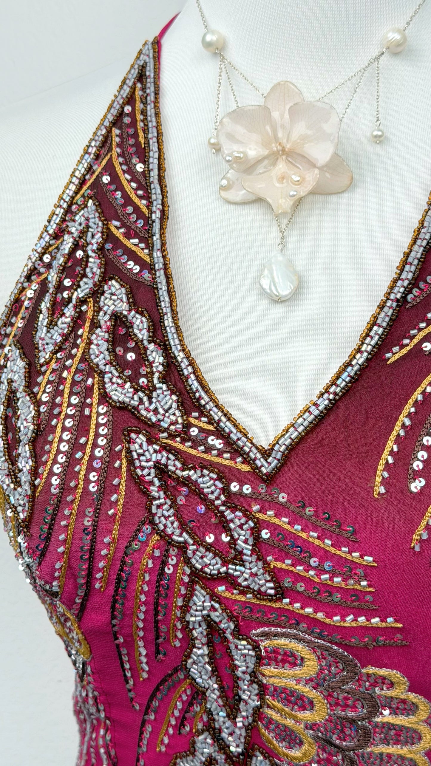 Aftershock Fuchsia Phoenix Beaded Corset