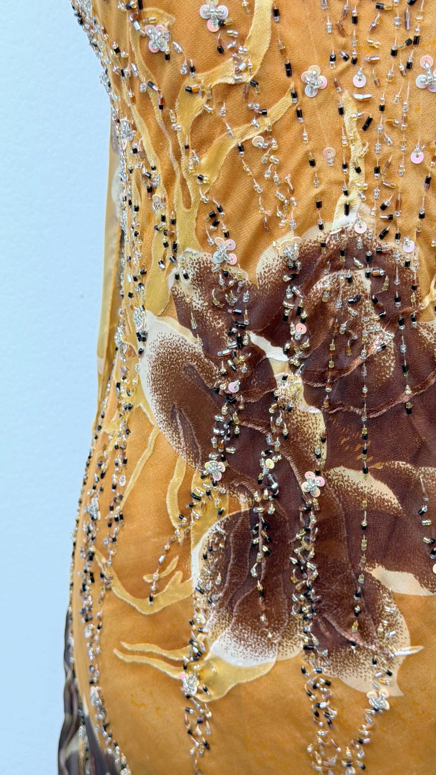 Aurelia Silk Gilded Orchid Gown
