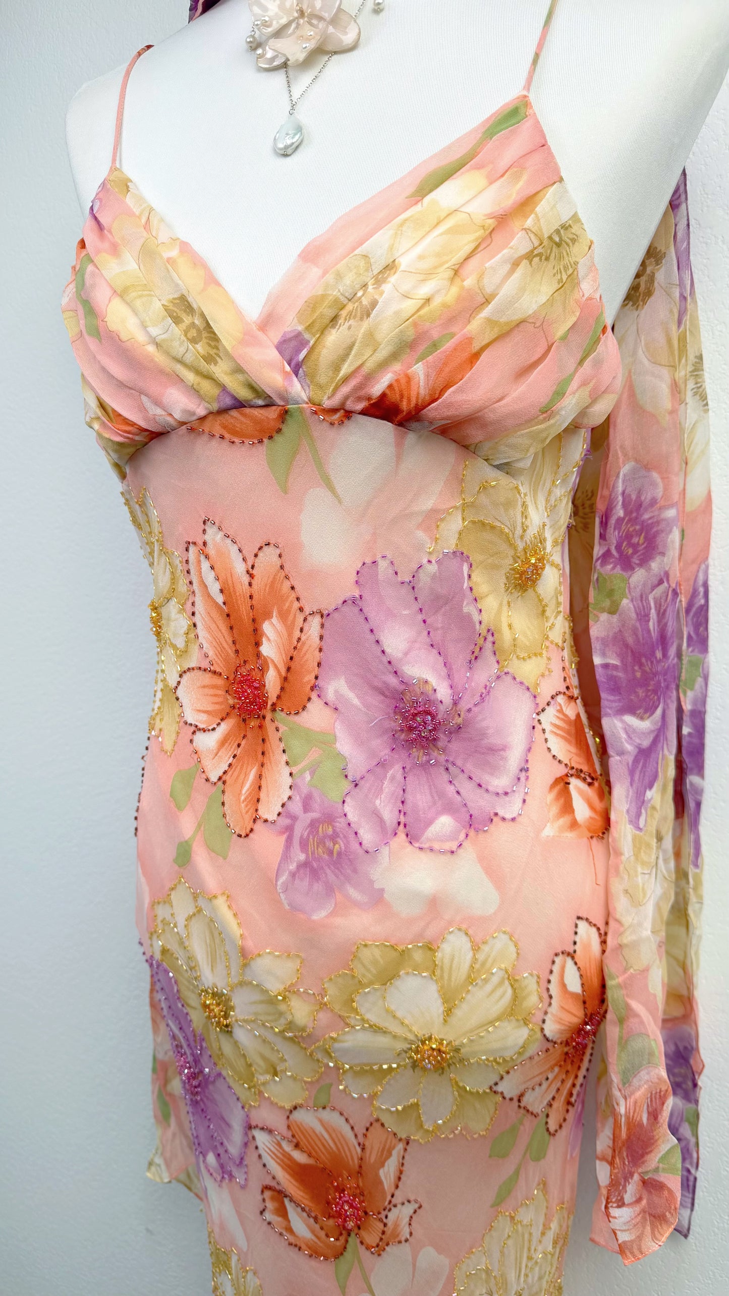 Blossom Reverie Silk Gown