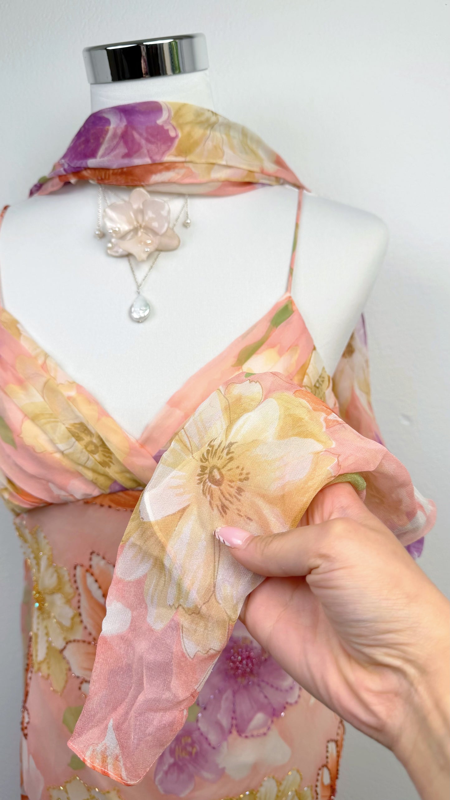 Blossom Reverie Silk Gown