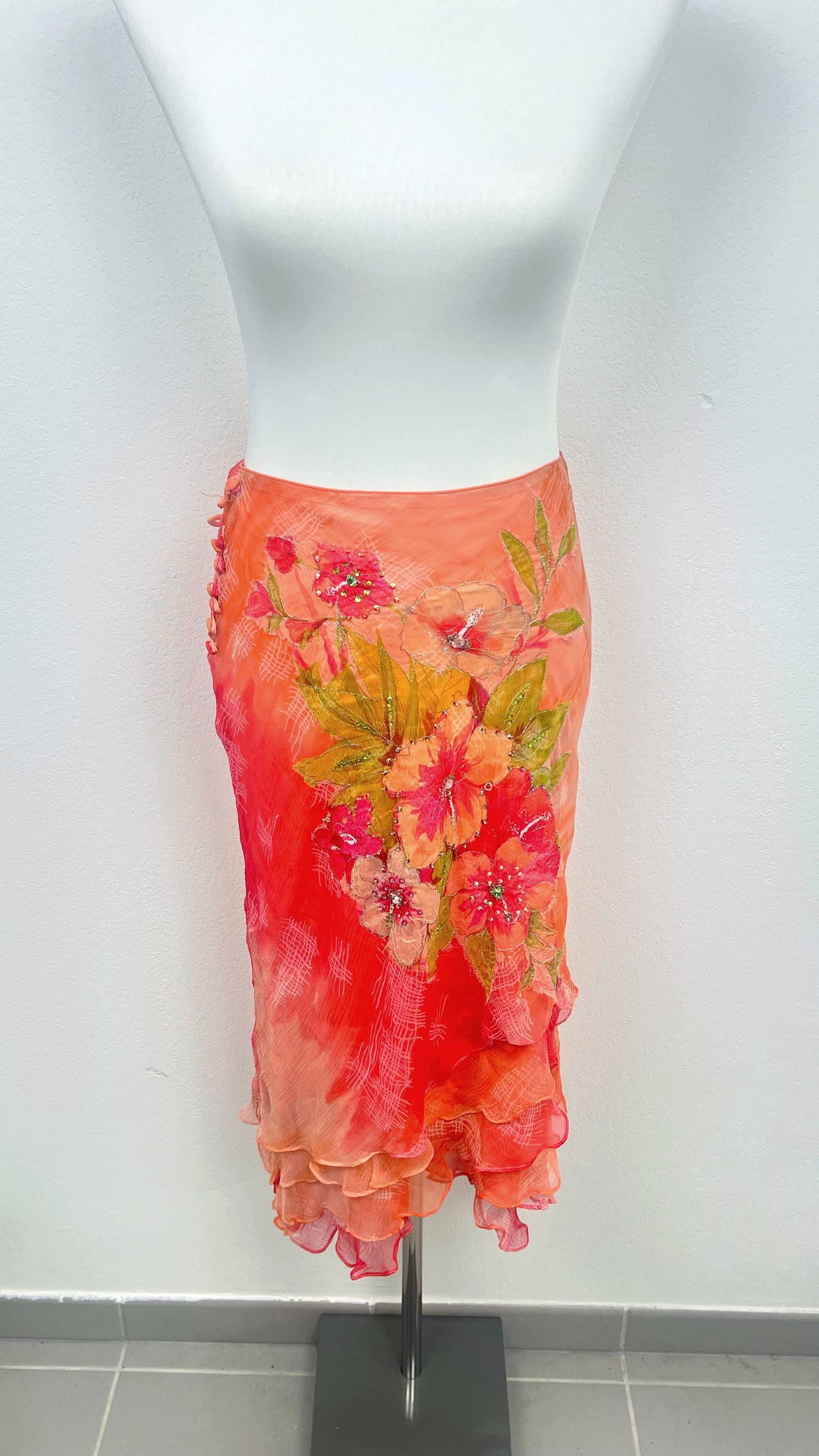 RARE Derhy Tropical Bloom Skirt