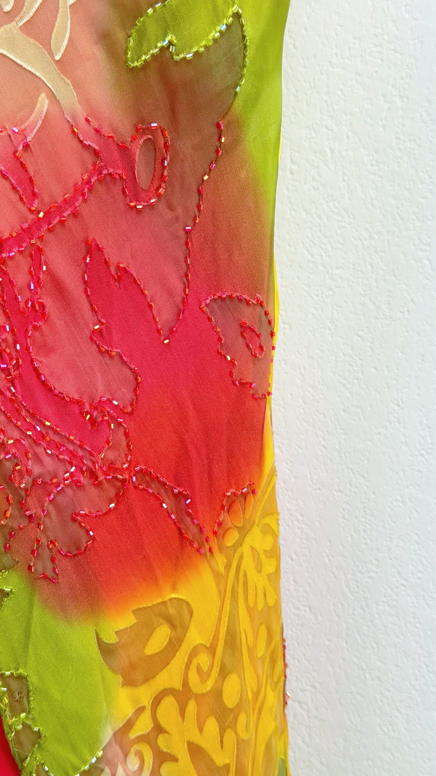 Sunset Bloom Silk Gown