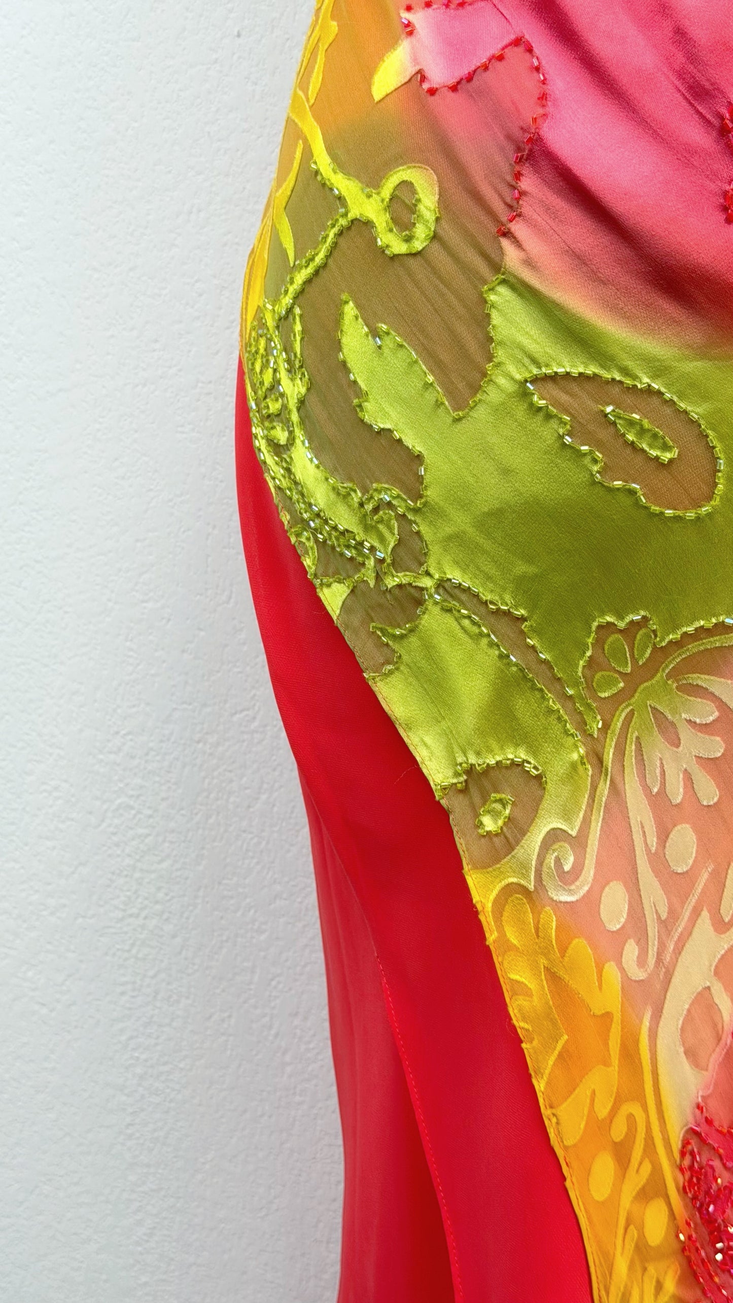 Sunset Bloom Silk Gown