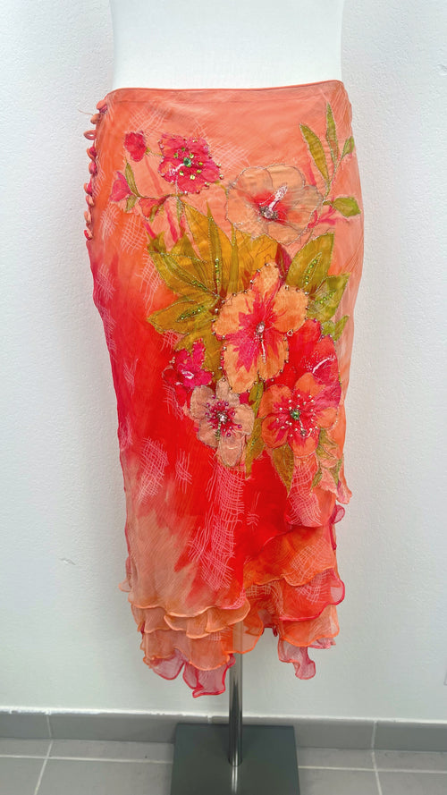 RARE Derhy Tropical Bloom Skirt