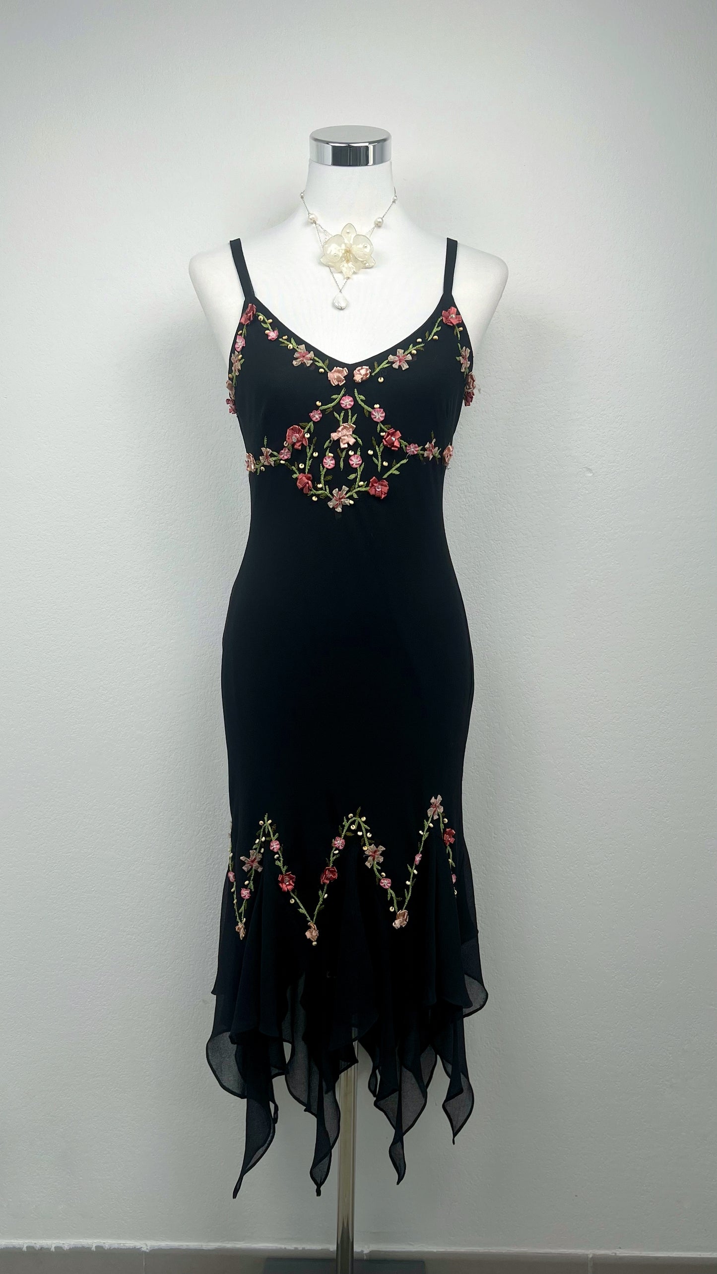 Midnight Rose Silk Dress